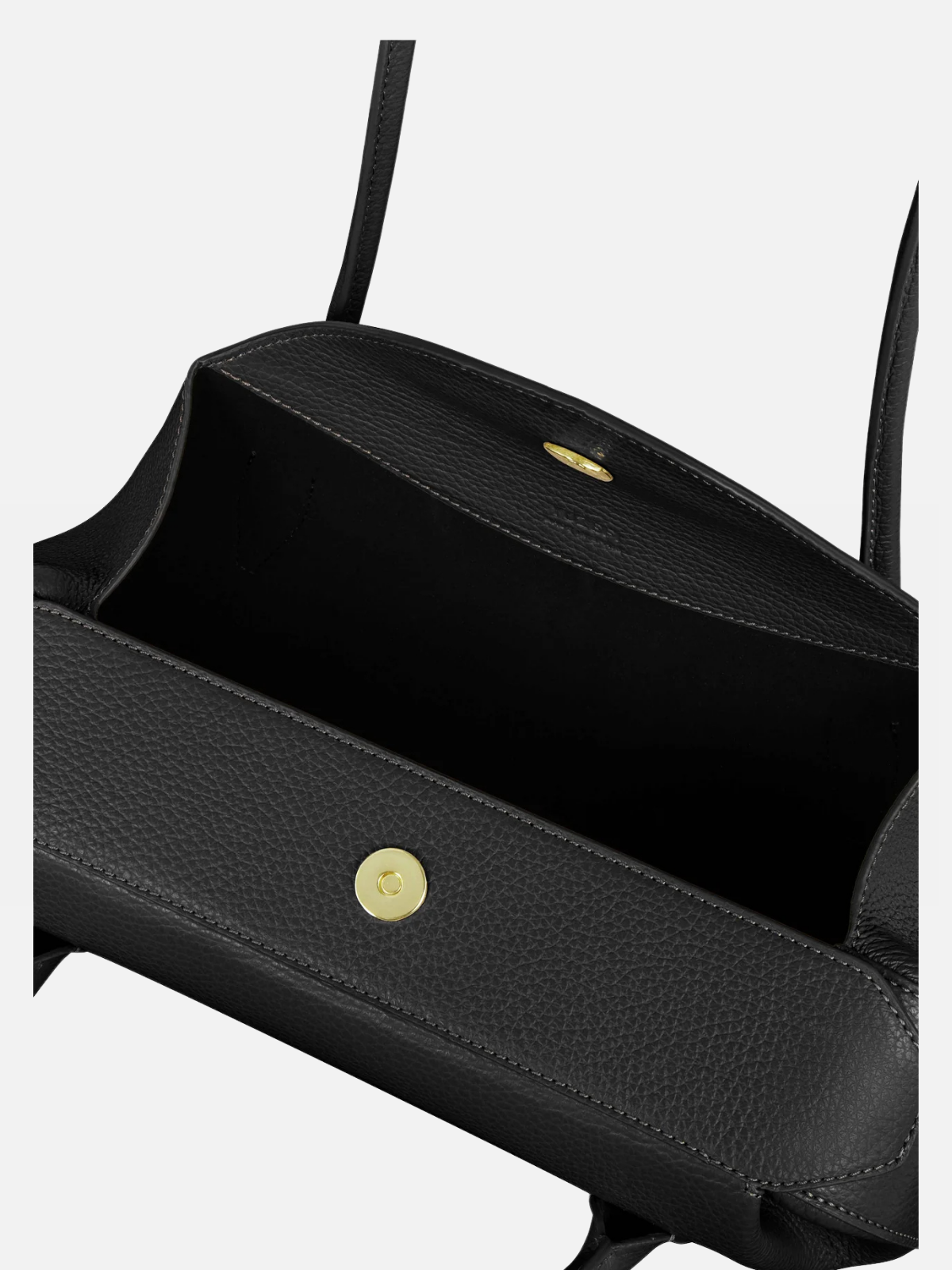YUZEFI OYSTER SHOULDER BAG - BLACK PEBBLE GRAINED LEATHER