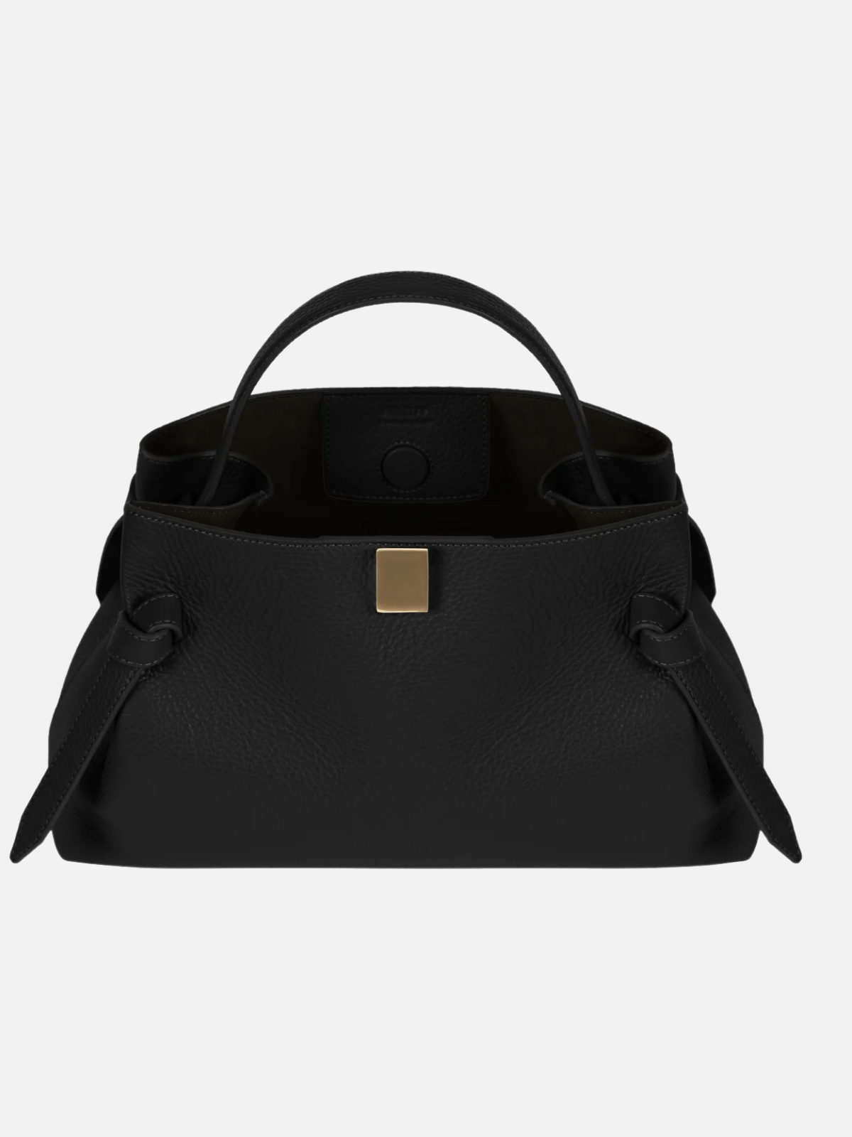 YUZEFI GYOZA - BLACK PEBBLE GRAINED LEATHER