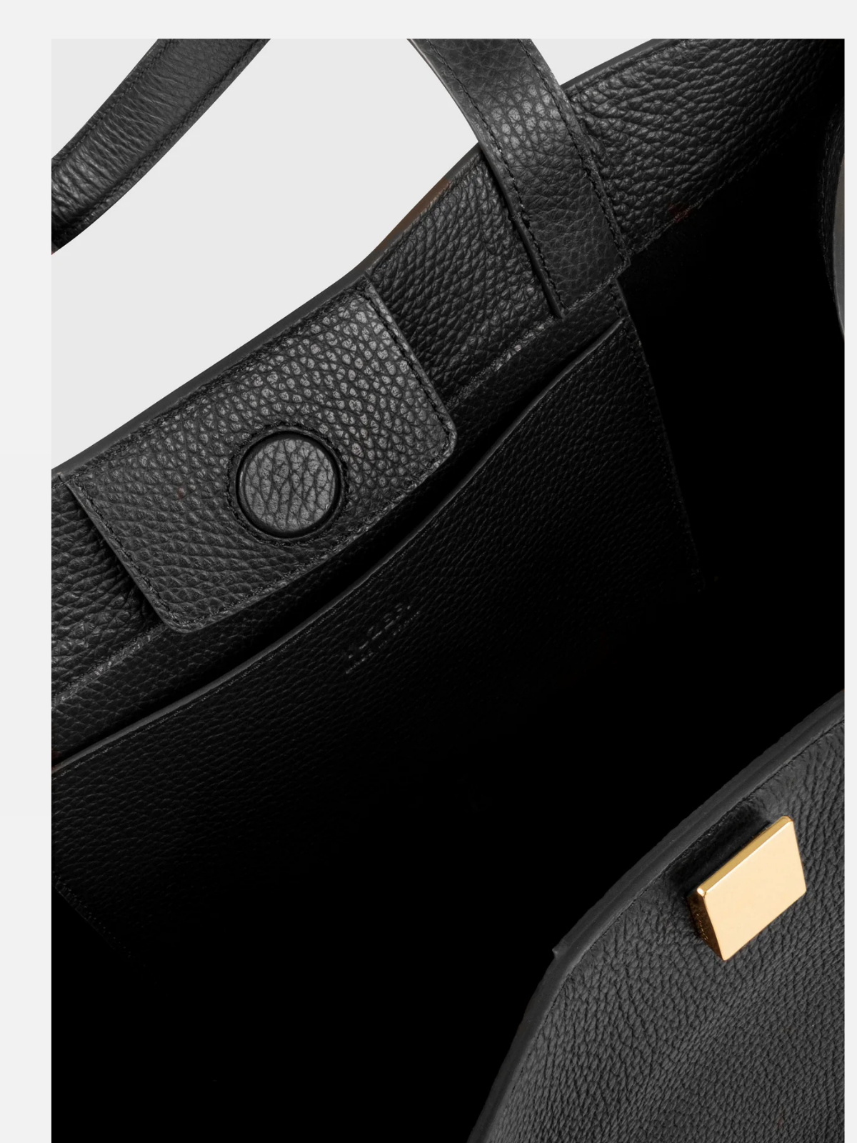 YUZEFI GYOZA TOTE - BLACK PEBBLE GRAINED LEATHER