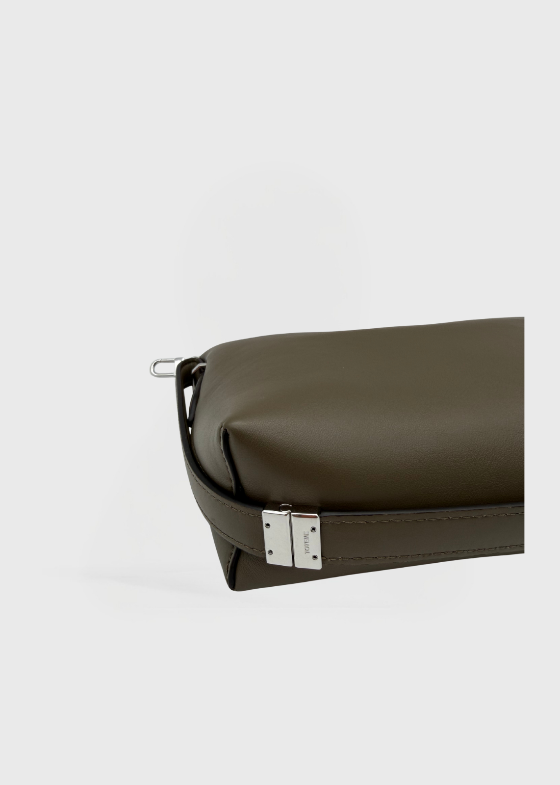 Toteme Bevel leather wristlet Dark Taupe