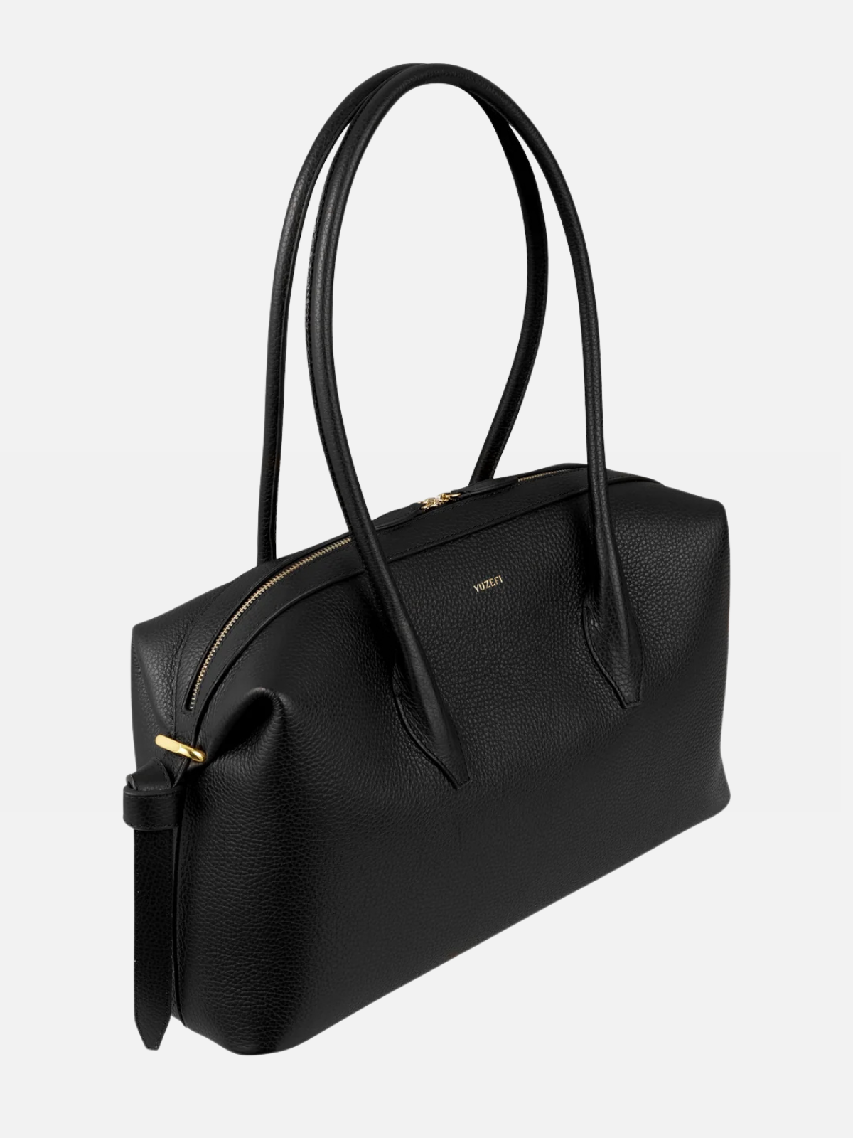 YUZEFI BRIOCHE DUFFLE - BLACK PEBBLE GRAINED LEATHER