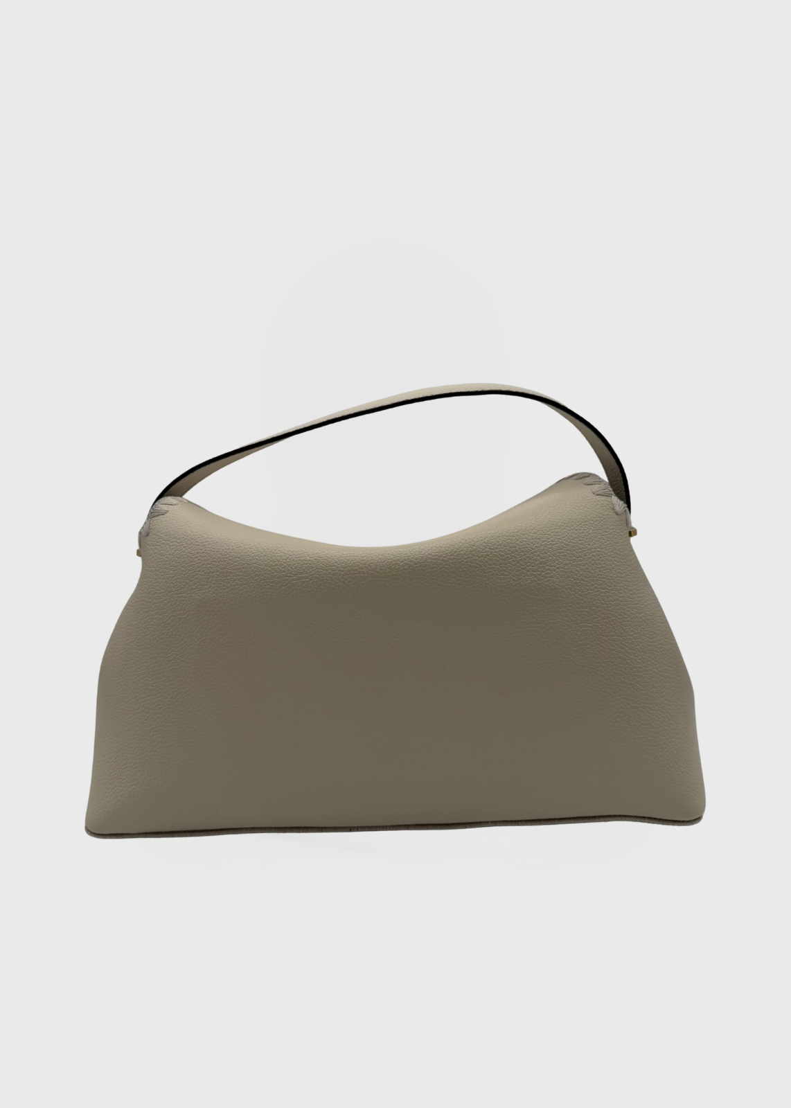 Toteme T-Lock Top Handle White Grained Leather Whipstitch