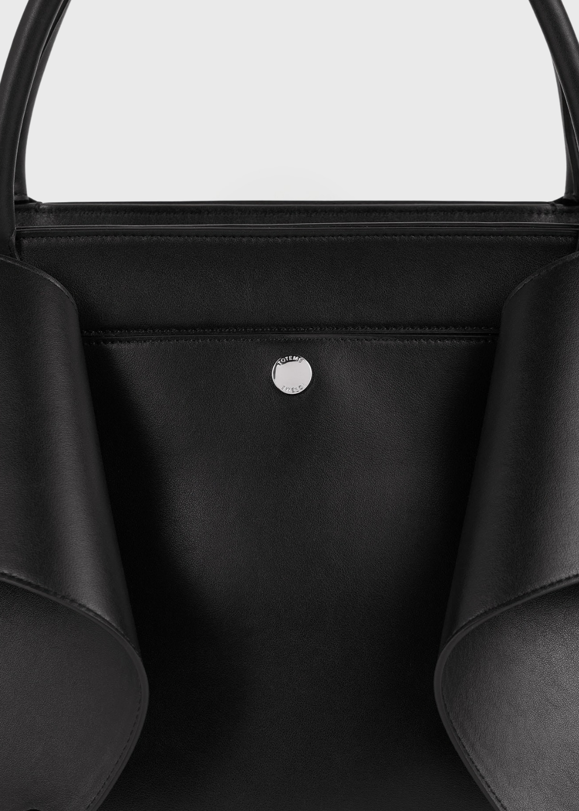 Toteme T-Lock Leather Top Handle Black