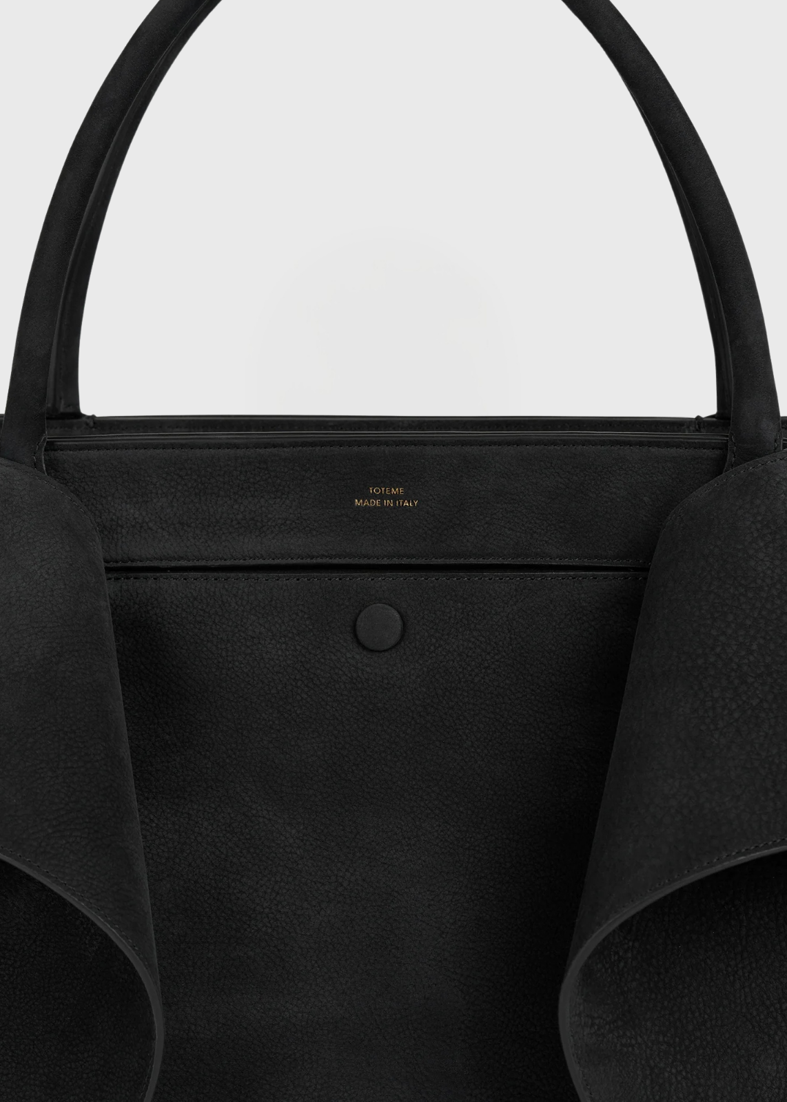 Toteme T-Lock Leather Top Handle Black
