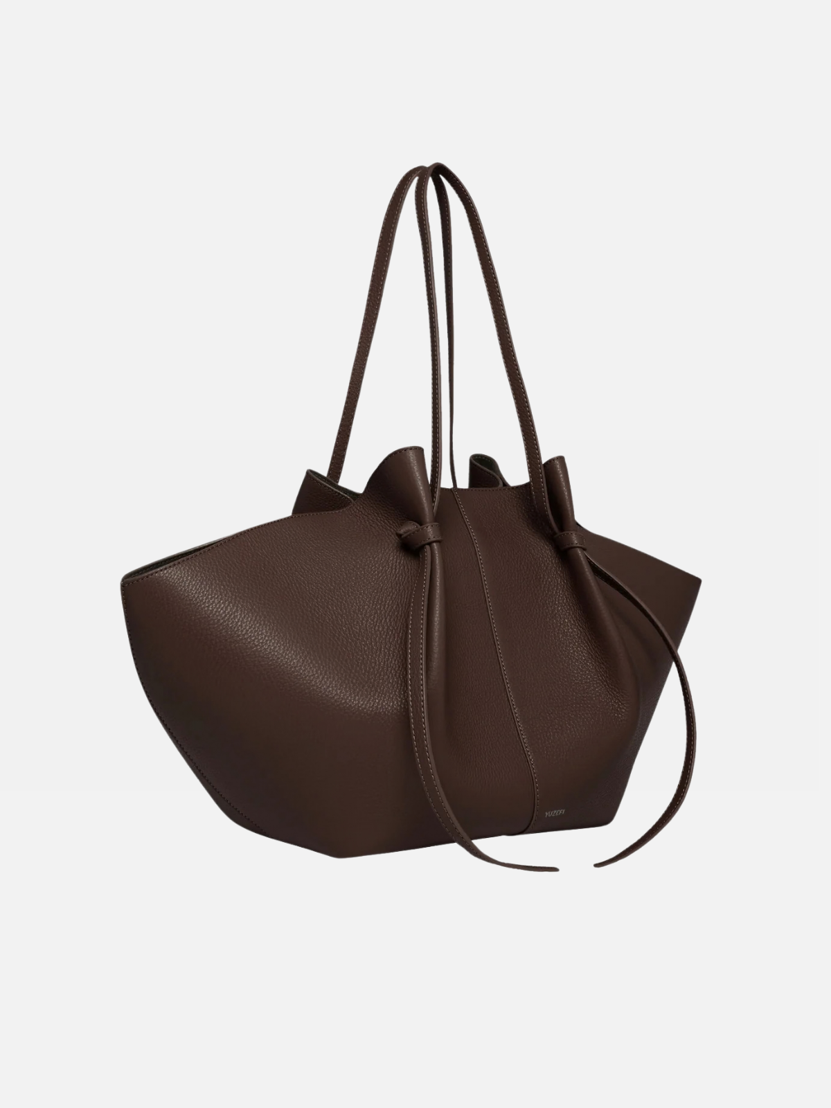 YUZEFI LARGE MOCHI - ESPRESSO PEBBLE GRAINED LEATHER