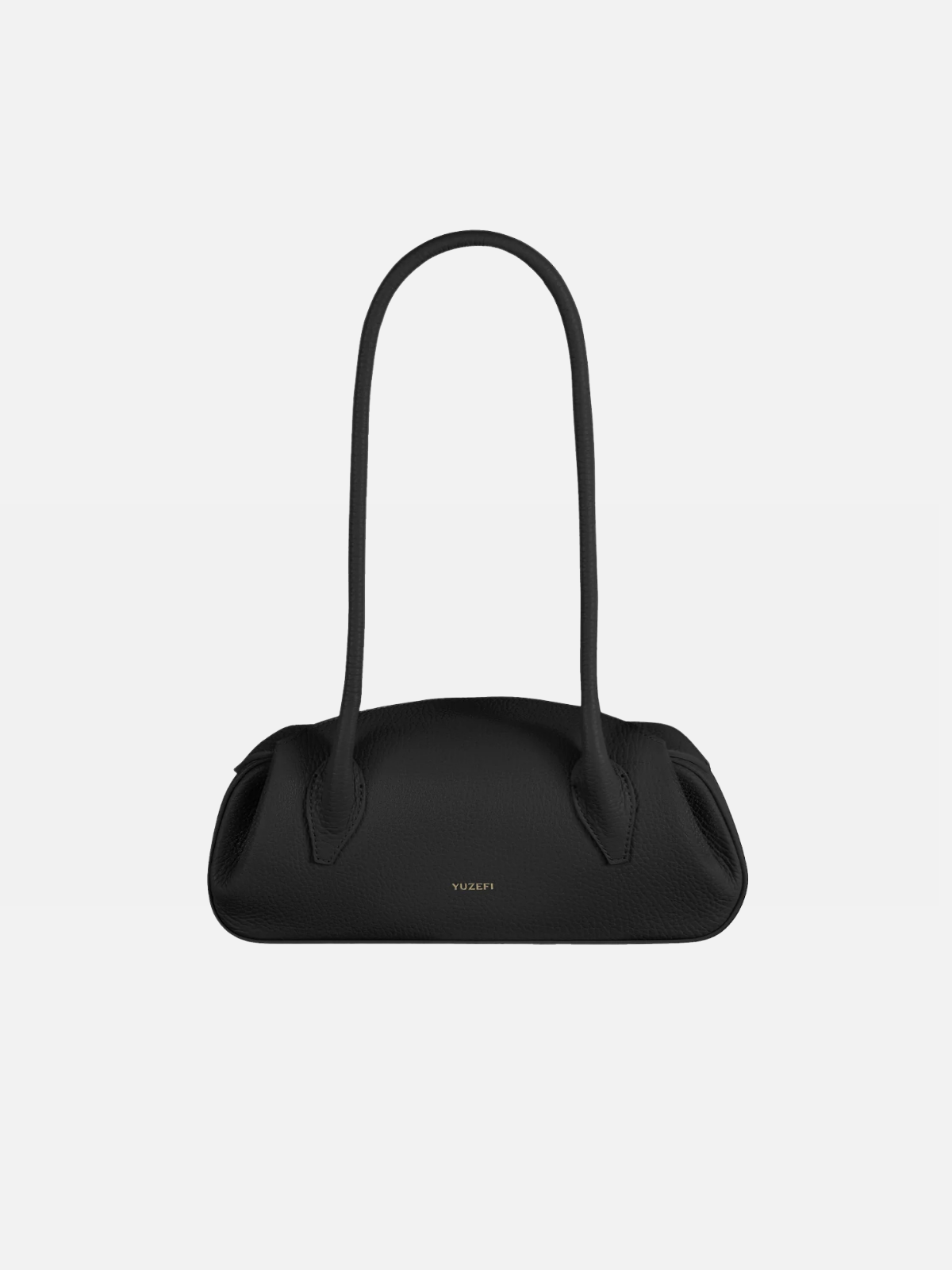OYSTER MINI SHOULDER BAG - BLACK PEBBLE GRAINED LEATHER