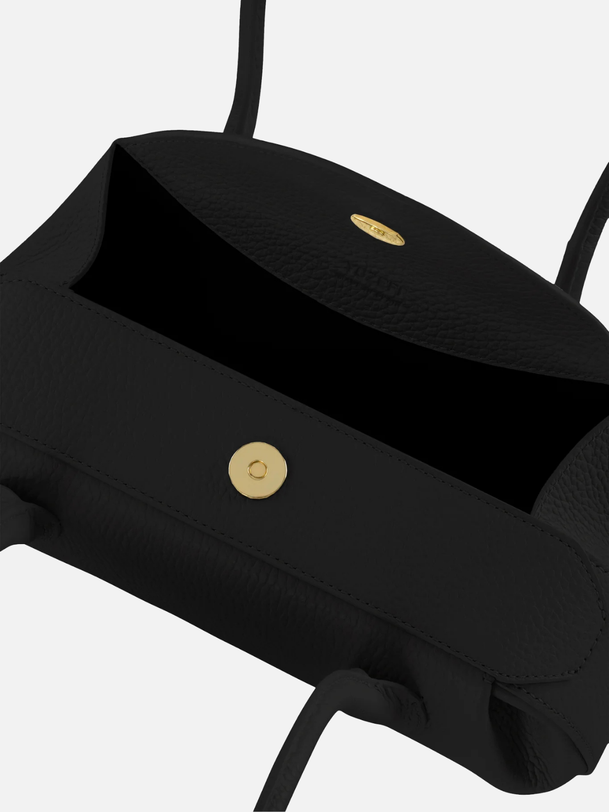 OYSTER MINI SHOULDER BAG - BLACK PEBBLE GRAINED LEATHER