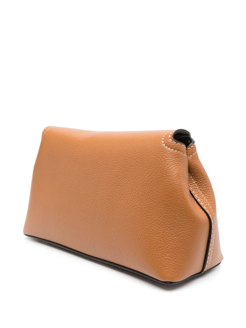 Pochette TOTEME T-Lock en cuir marron clair