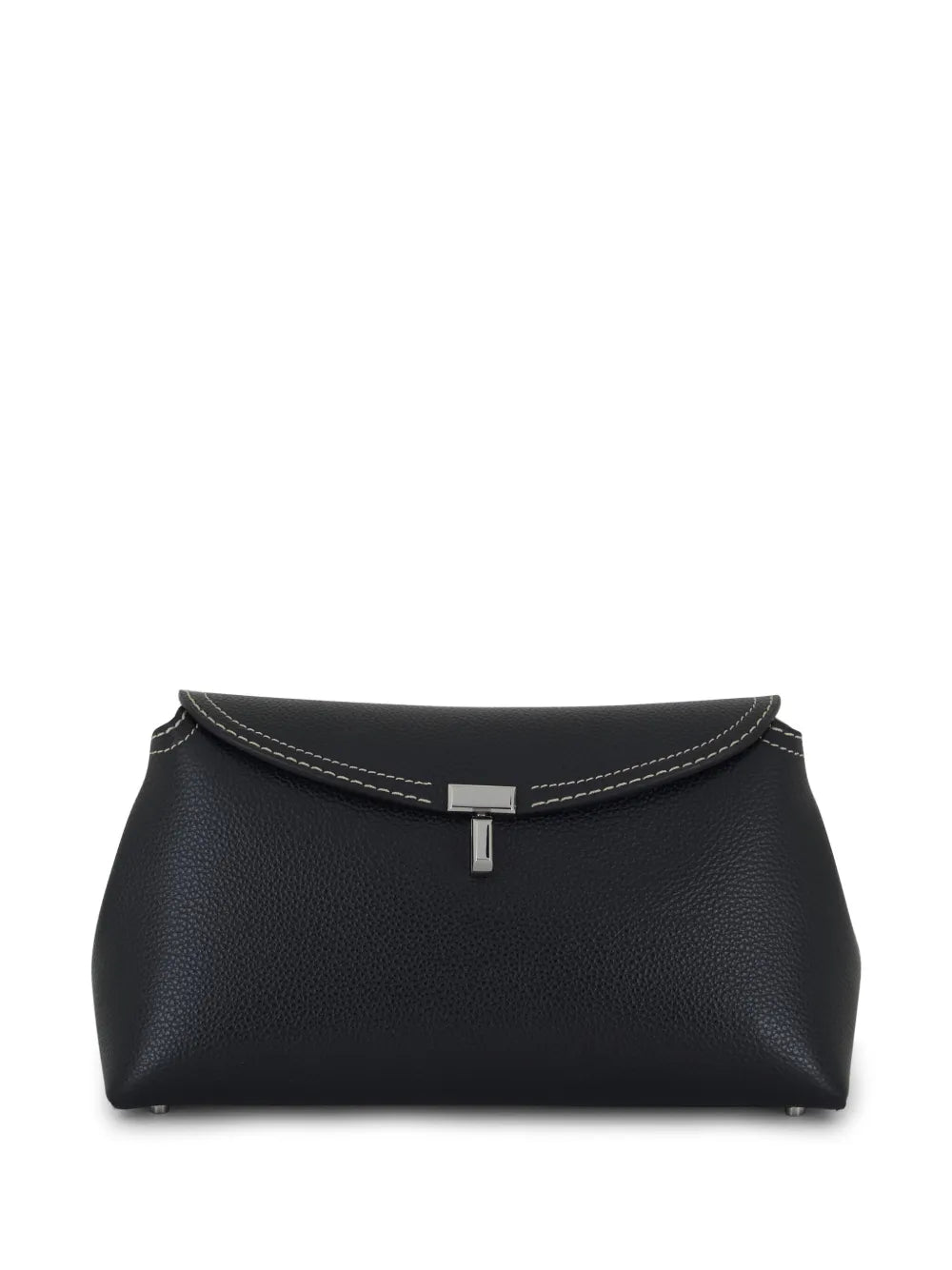 TOTEME Clutch T-Lock Noir Martelé