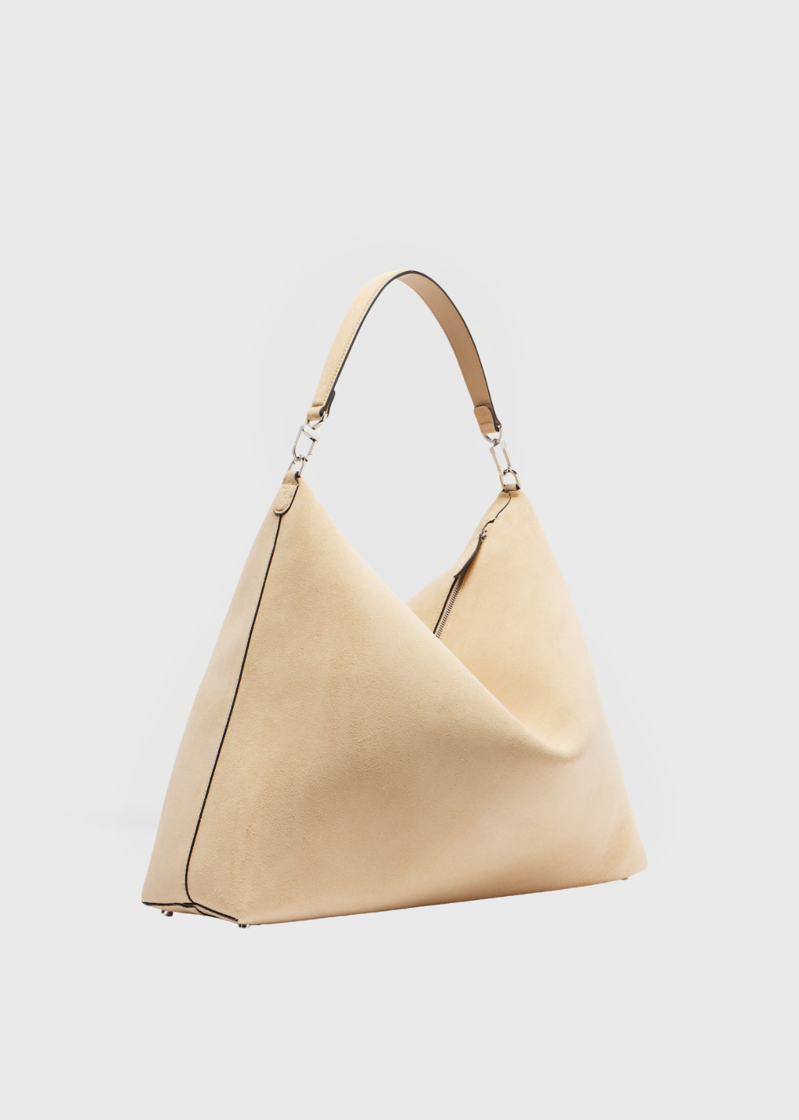Toteme Medium Bevel Suede Bag White