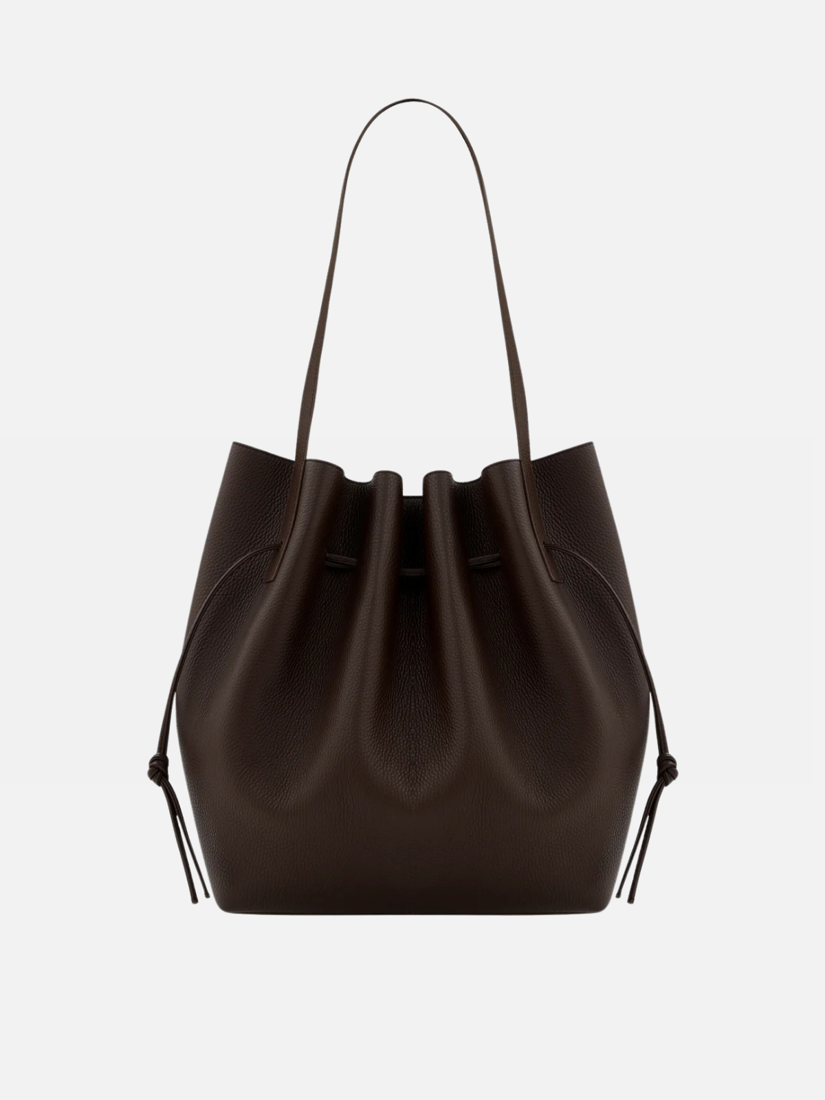 YUZEFI SCALLOP TOTE - ESPRESSO PEBBLE GRAINED LEATHER