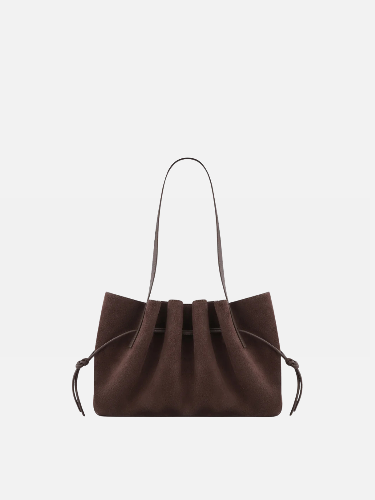 YUZEFI SCALLOP SHOULDER BAG - NUTMEG SUEDE