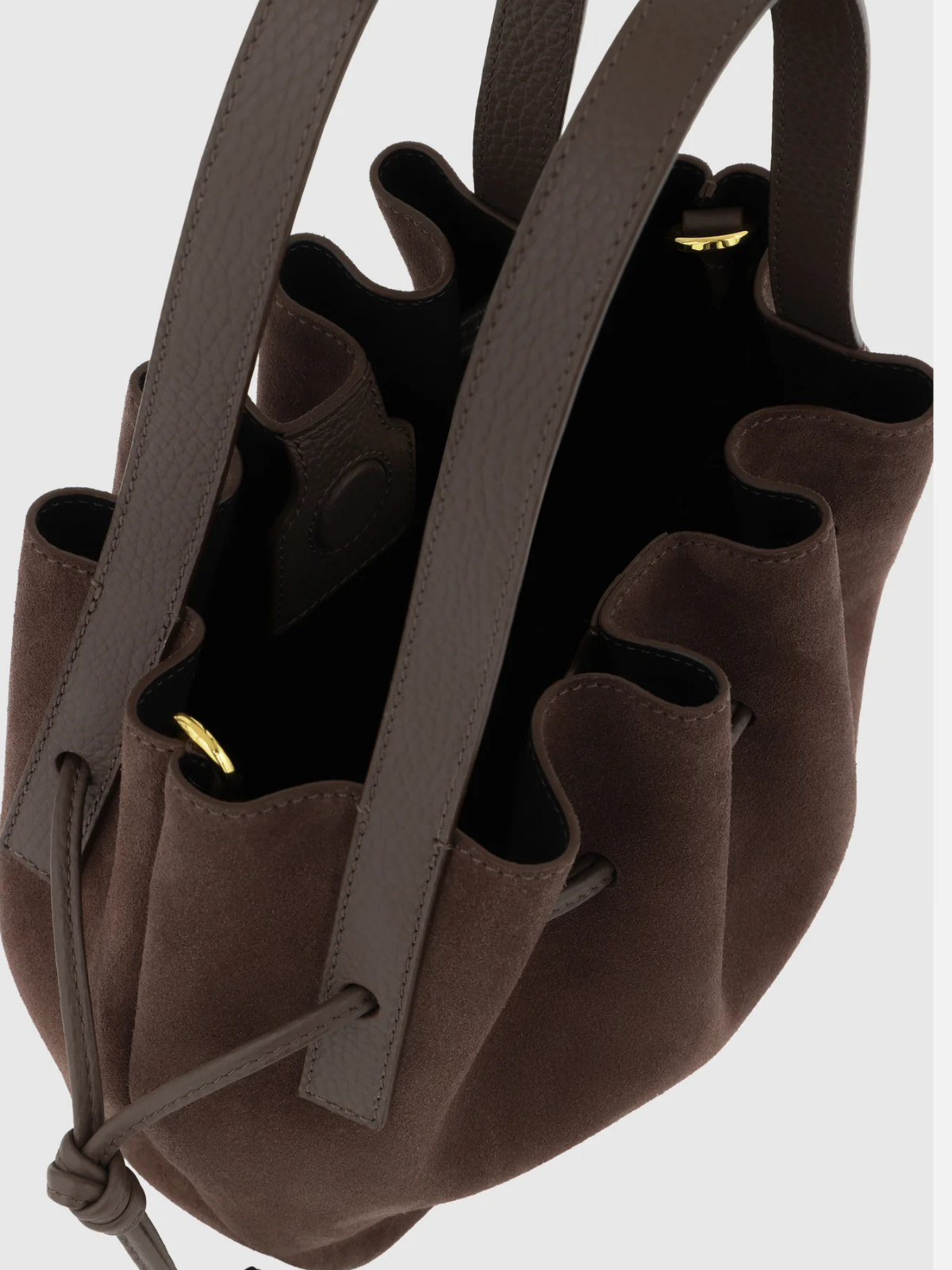 YUZEFI SCALLOP MINI TOTE - NUTMEG SUEDE
