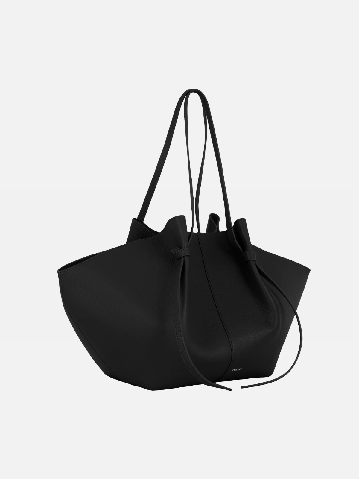 YUZEFI LARGE MOCHI - BLACK PEBBLE GRAINED LEATHER