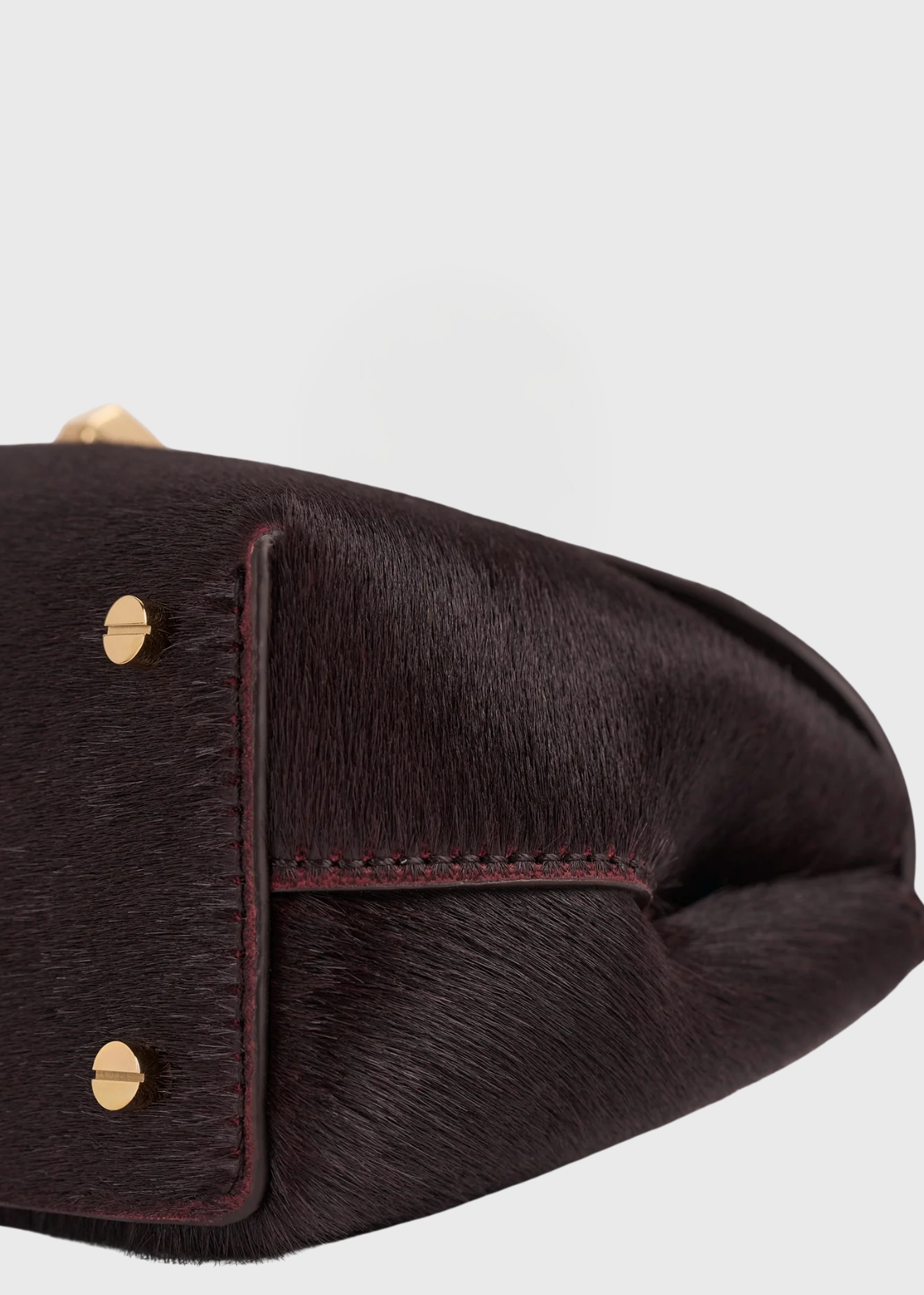 Toteme Mini T-lock Pony Hair Clutch Wine