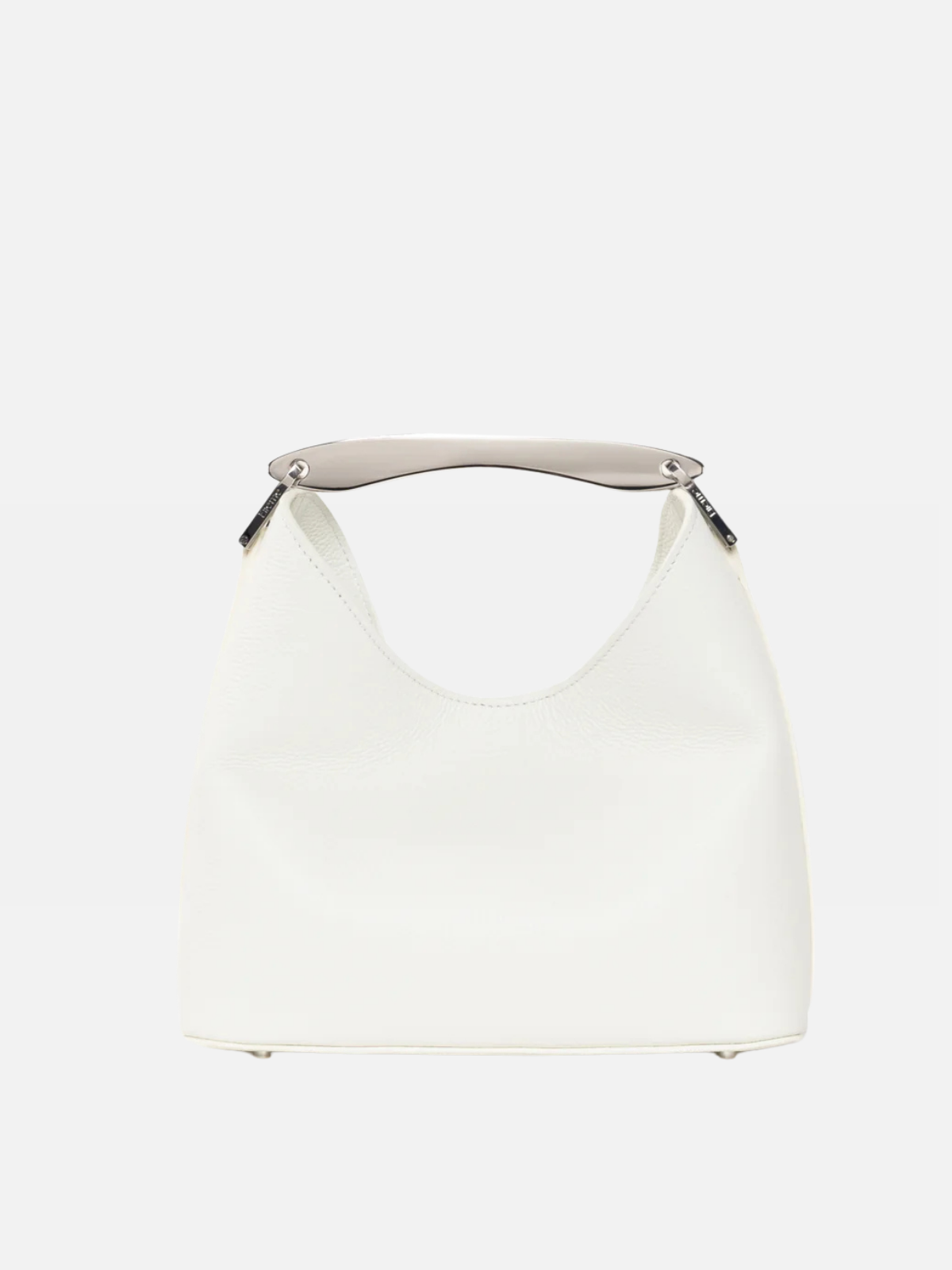 Elleme Small Boomerang Pebbled Leather White-Silver