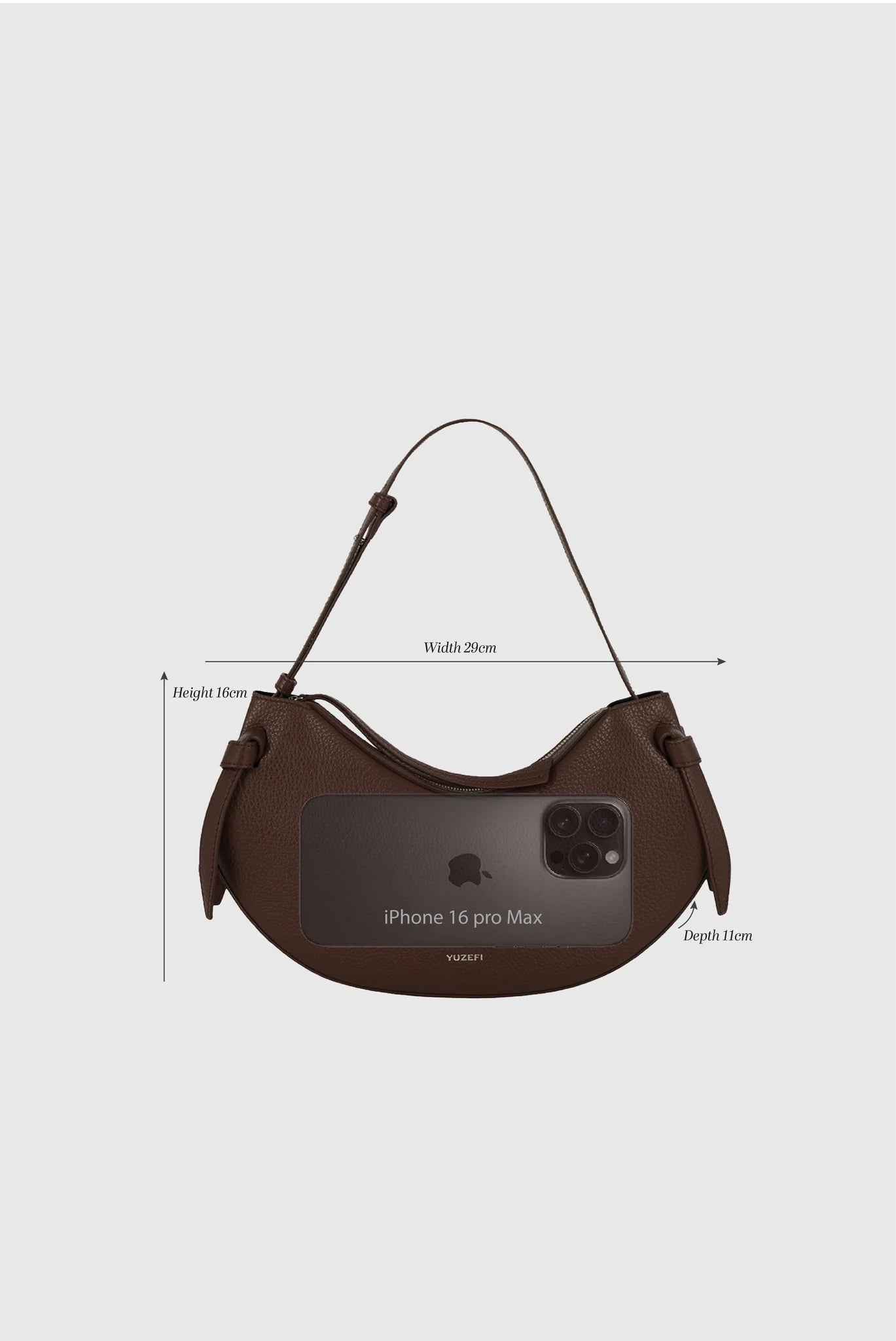 YUZEFI FORTUNE COOKIE - PEBBLE GRAIN LEATHER BLACK