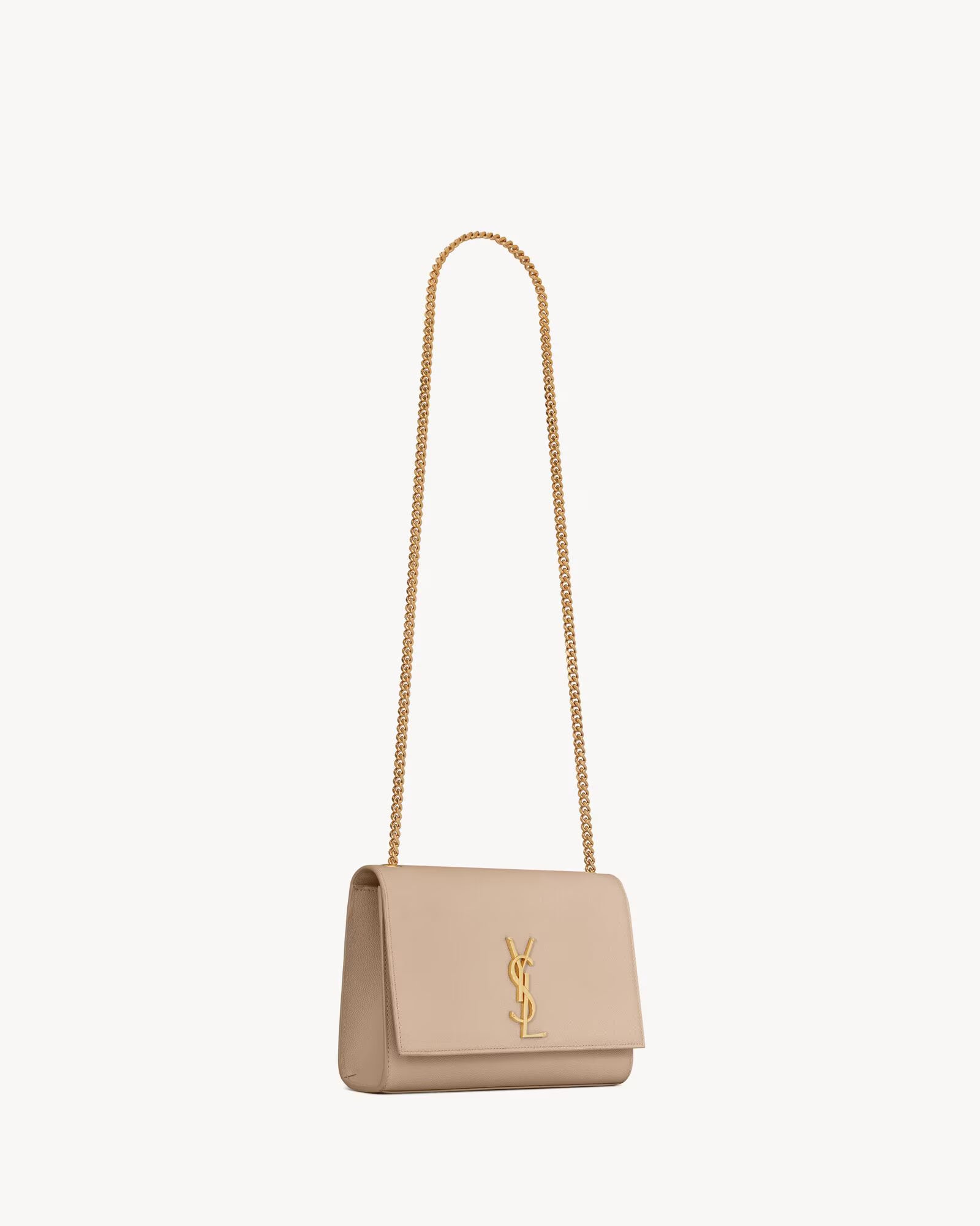 SAC MOYEN SAINT LAURENT KATE EN CUIR GRAIN DE POUDRE