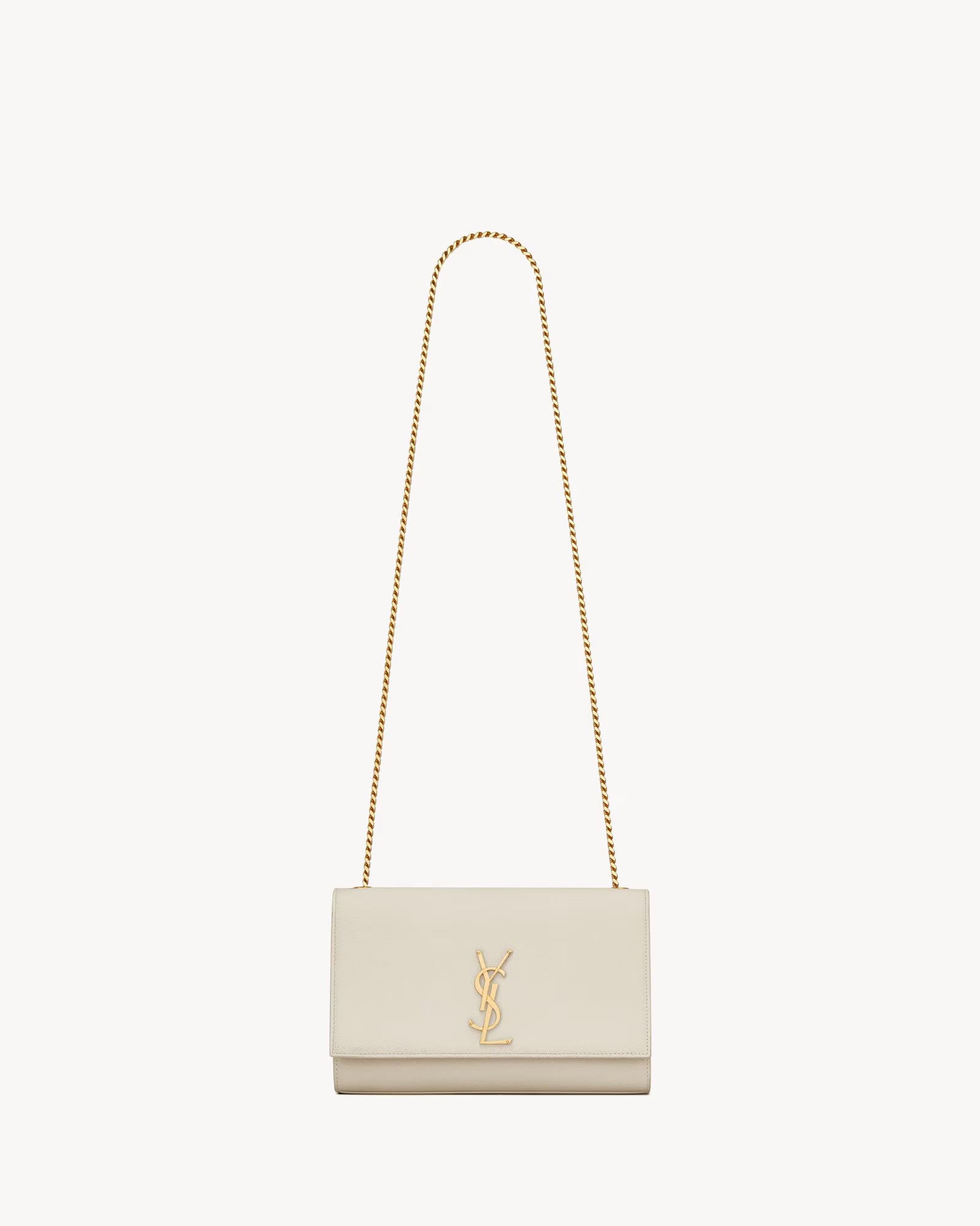 SAC MOYEN SAINT LAURENT KATE EN CUIR GRAIN DE POUDRE