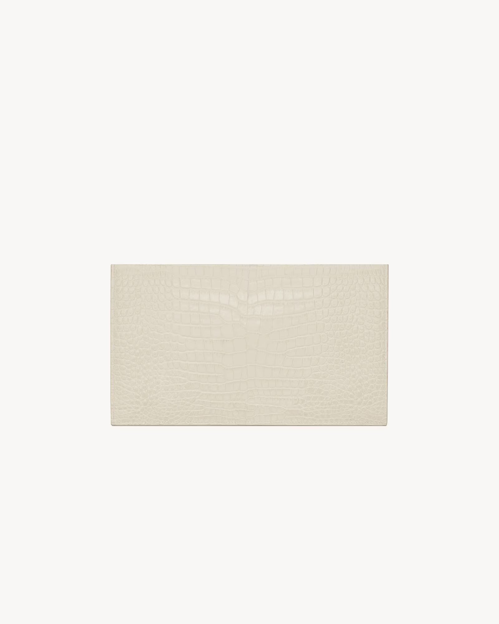 Pochette Saint Laurent Upttown en cuir de crocodile brillant