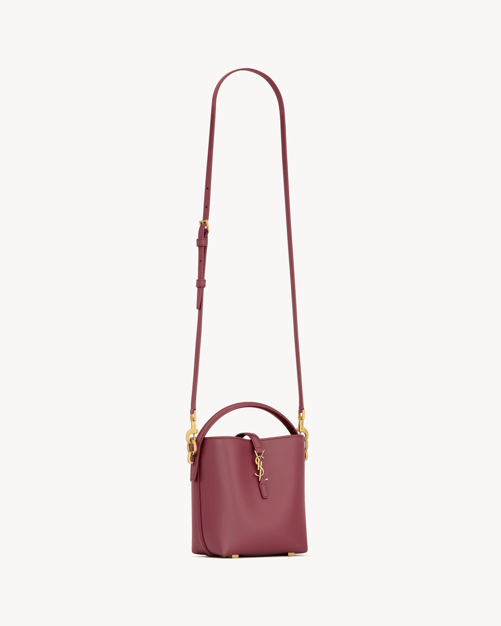 MINI SAC SAINT LAURENT LE 37 EN CUIR BRILLANT BORDEAUX