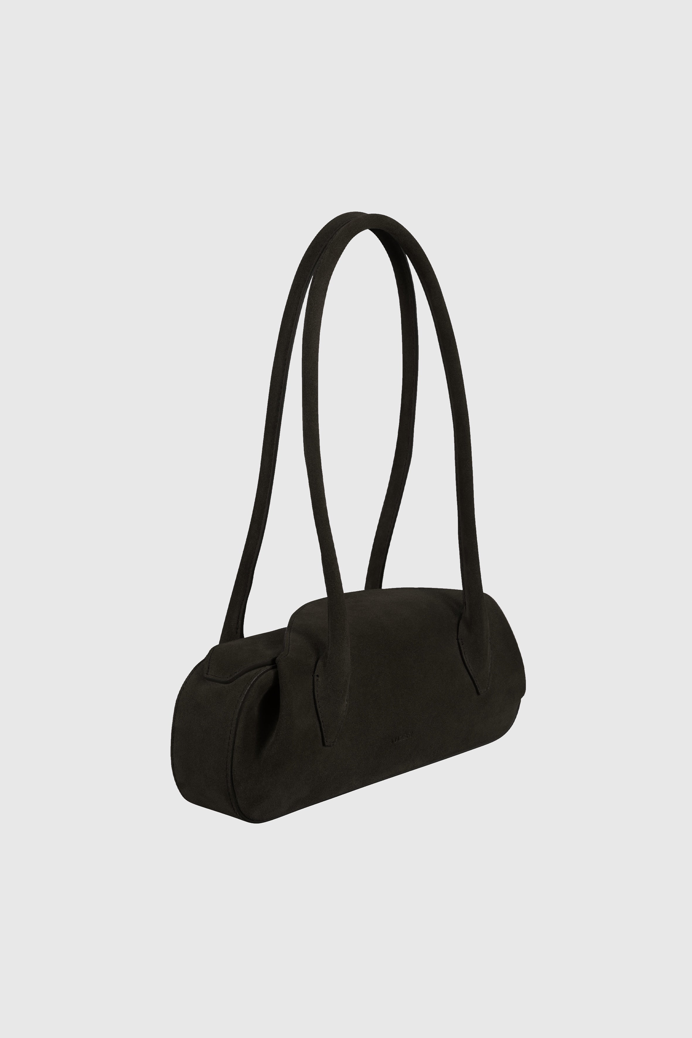 YUZEFI OYSTER SHOULDER BAG - GANACHE SUEDE