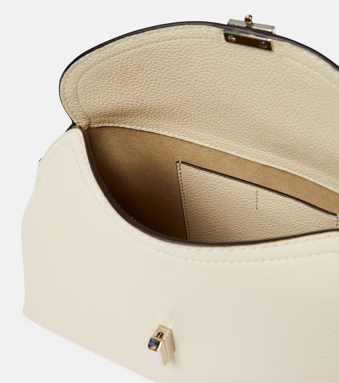 TOTEME Embrayage T-Lock Blanc Martelé