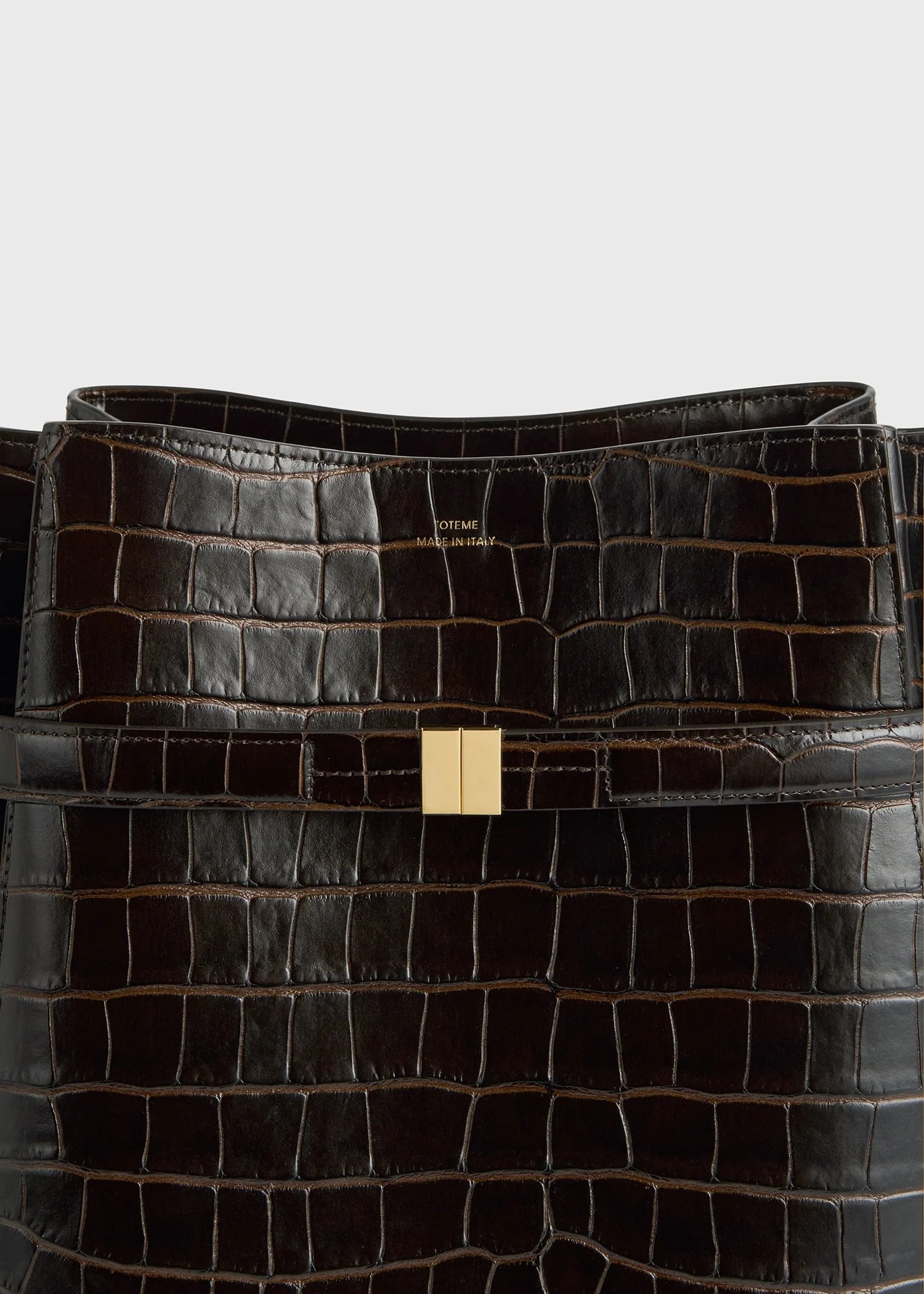 Toteme T-Lock Leather Top Handle Black