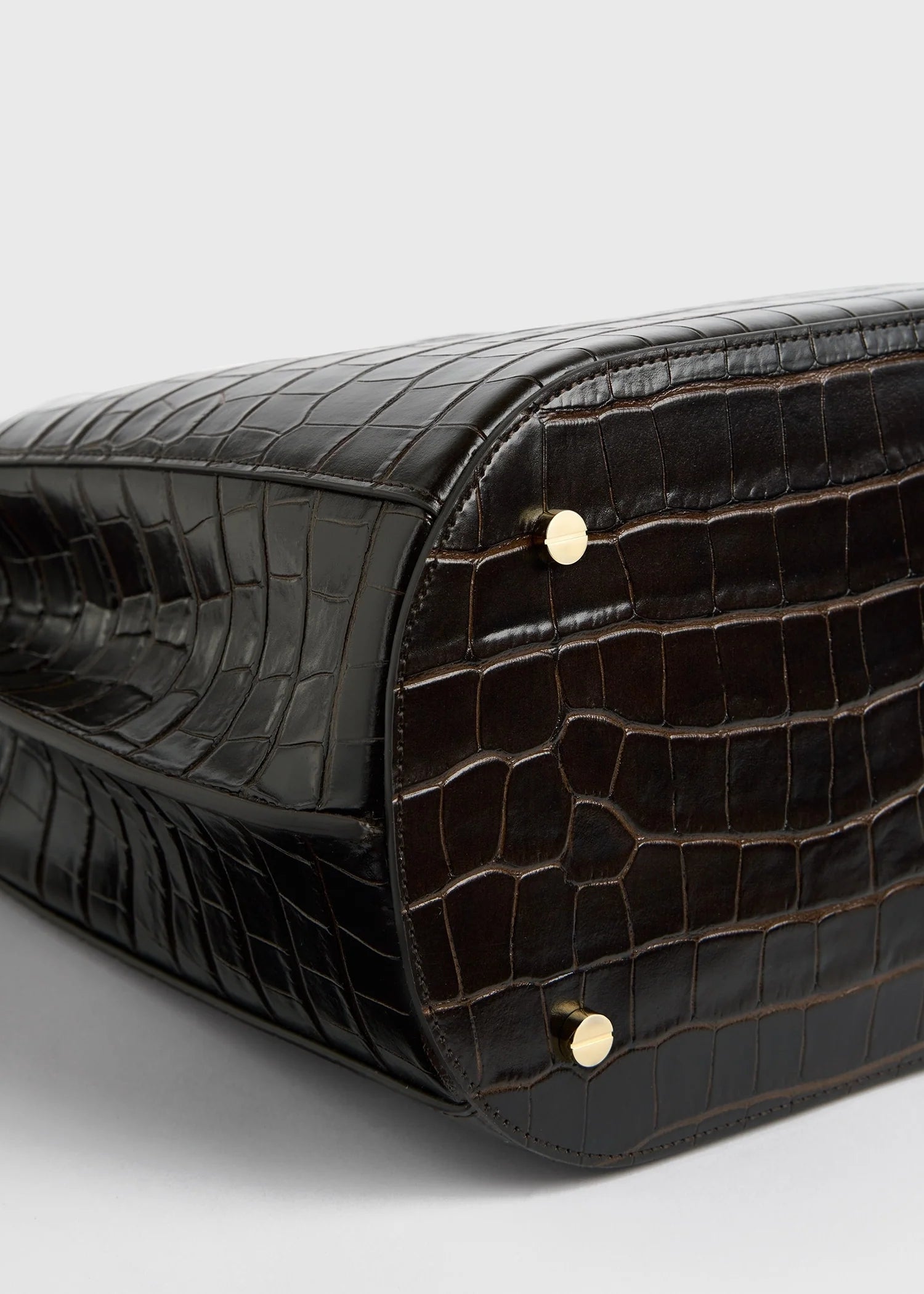 Toteme T-Lock Leather Top Handle Black