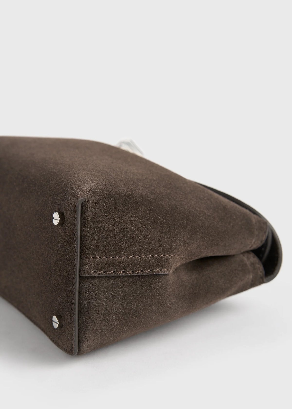 Toteme Clutch T-Lock suede clutch brown