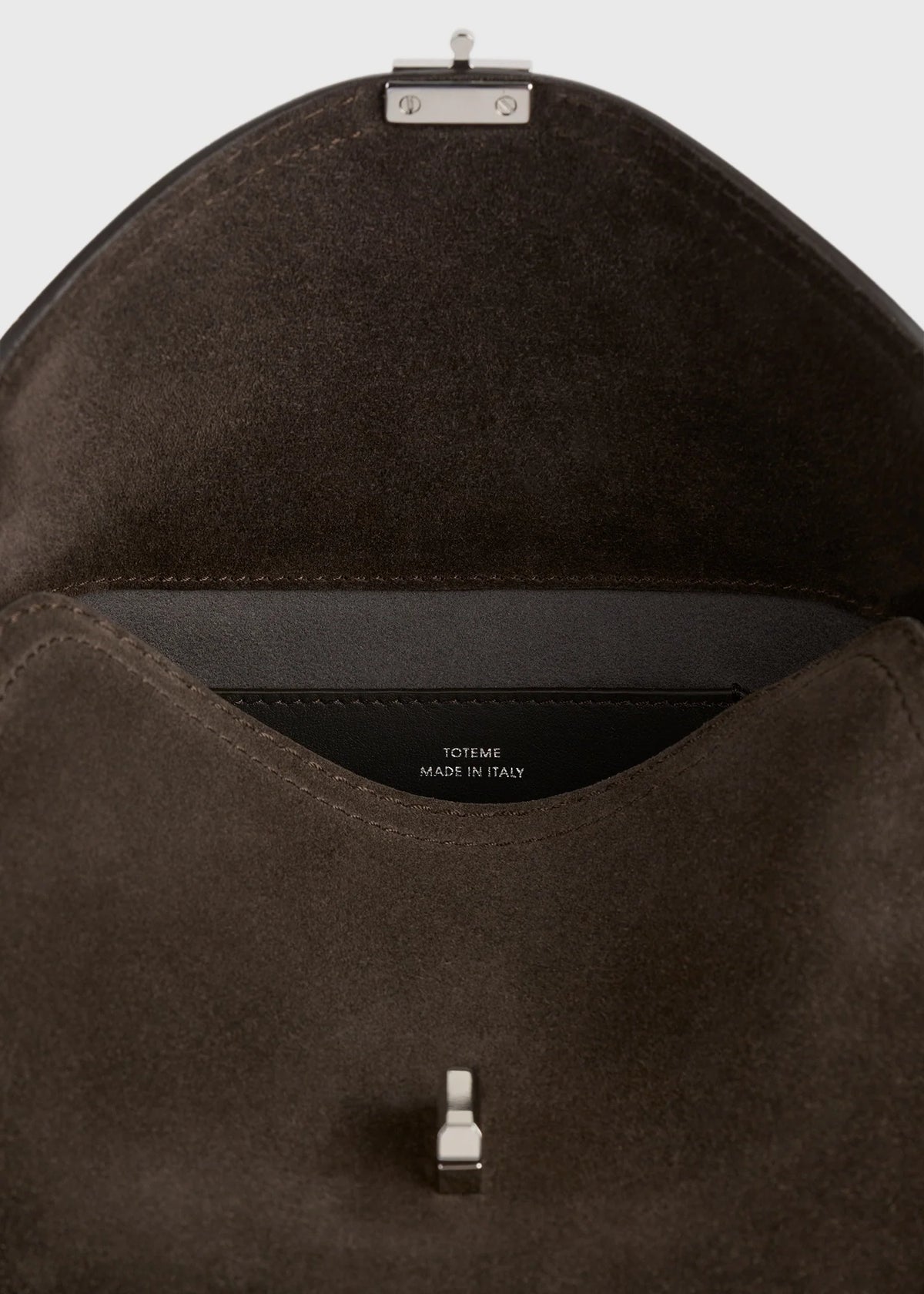 Toteme Clutch T-Lock suede clutch brown