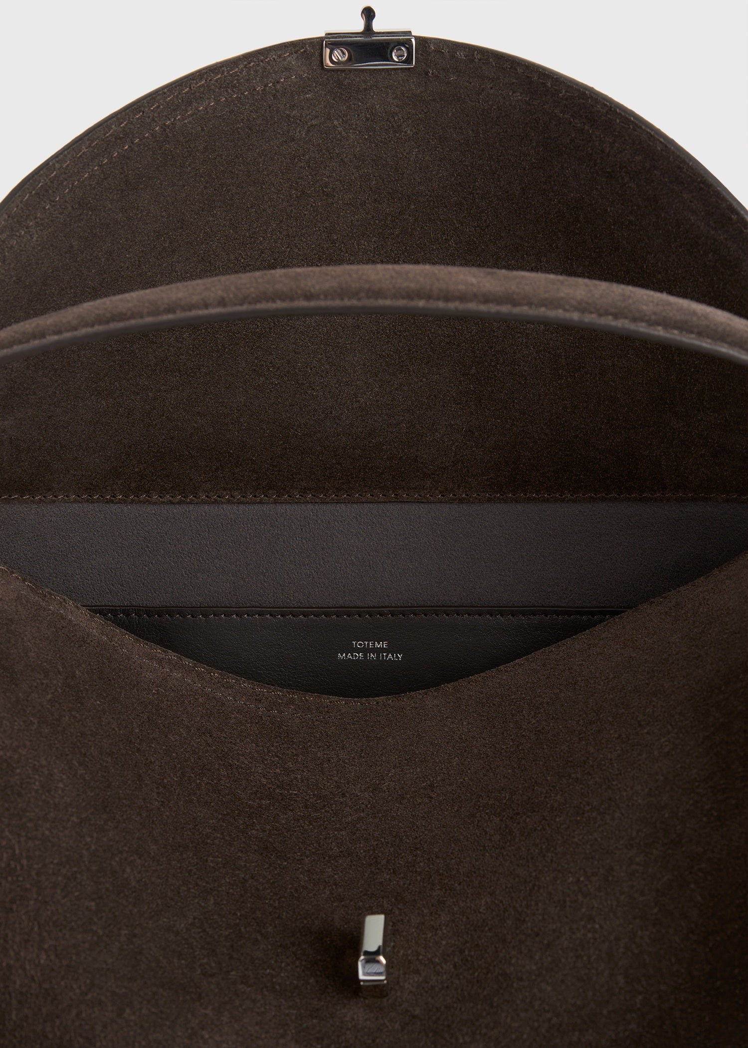 TOTEME Clutch T-Lock Top Handle Brown