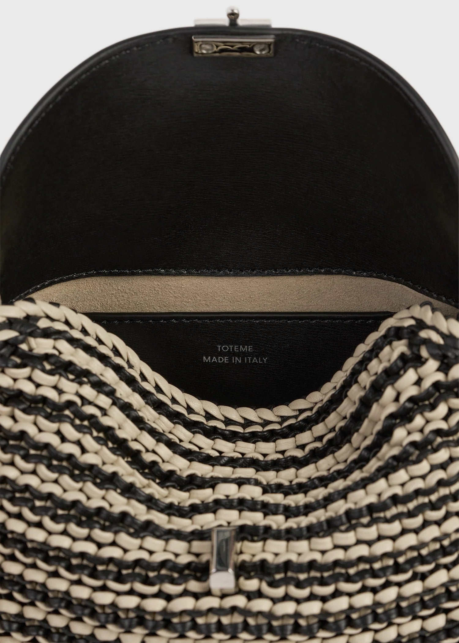 Toteme Mini T-lock Pony Hair Clutch Black