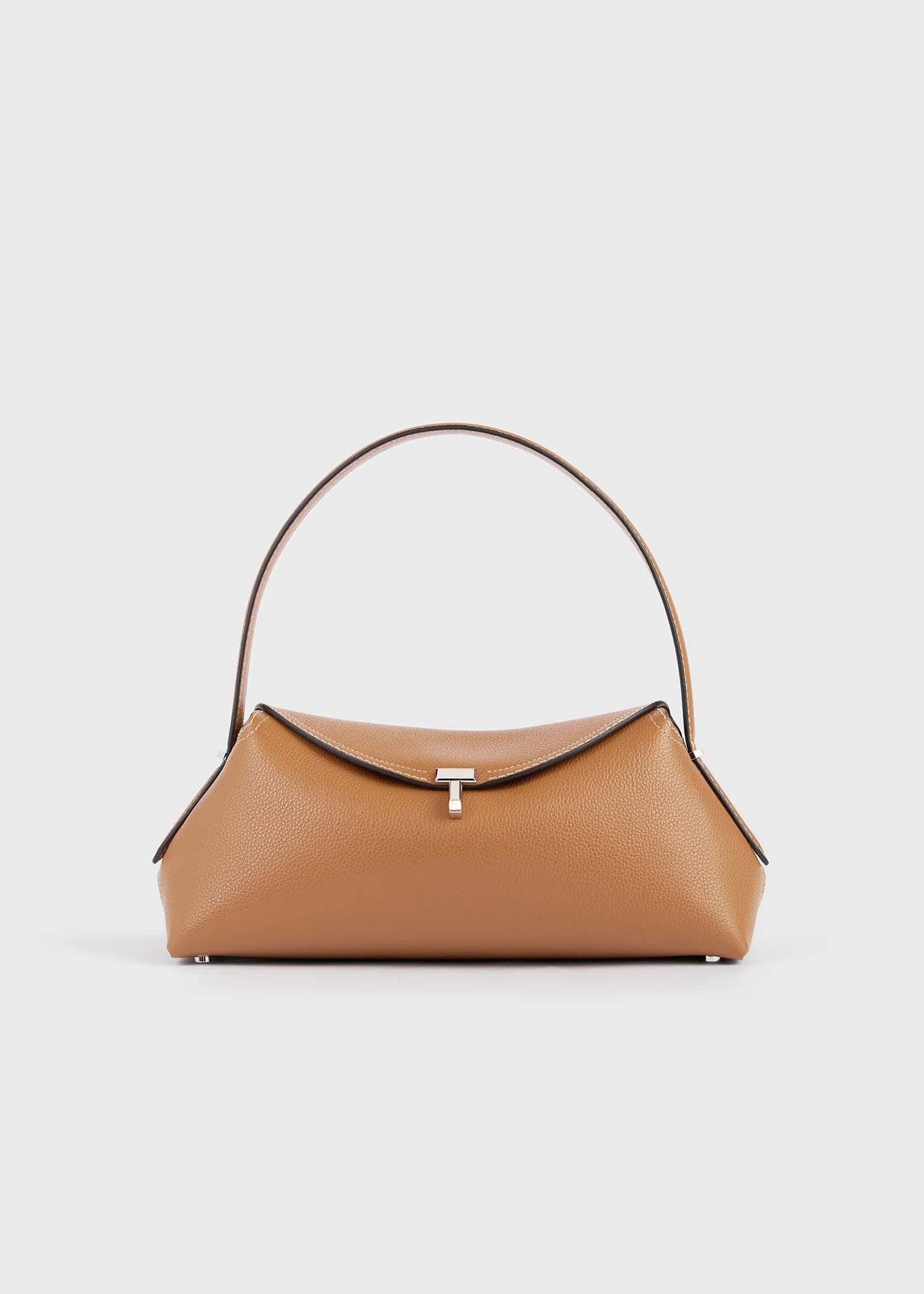 Toteme T-lock Grained-Leather Shoulder Tan