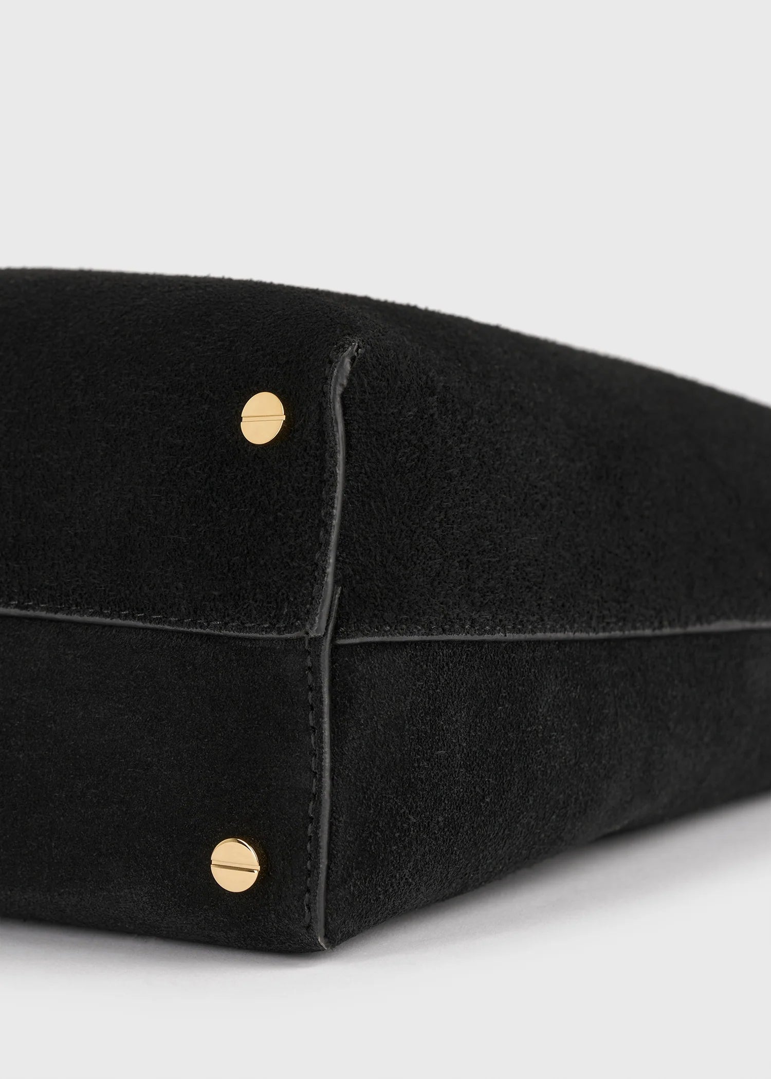 Toteme Medium Bevel Suede Bag Black
