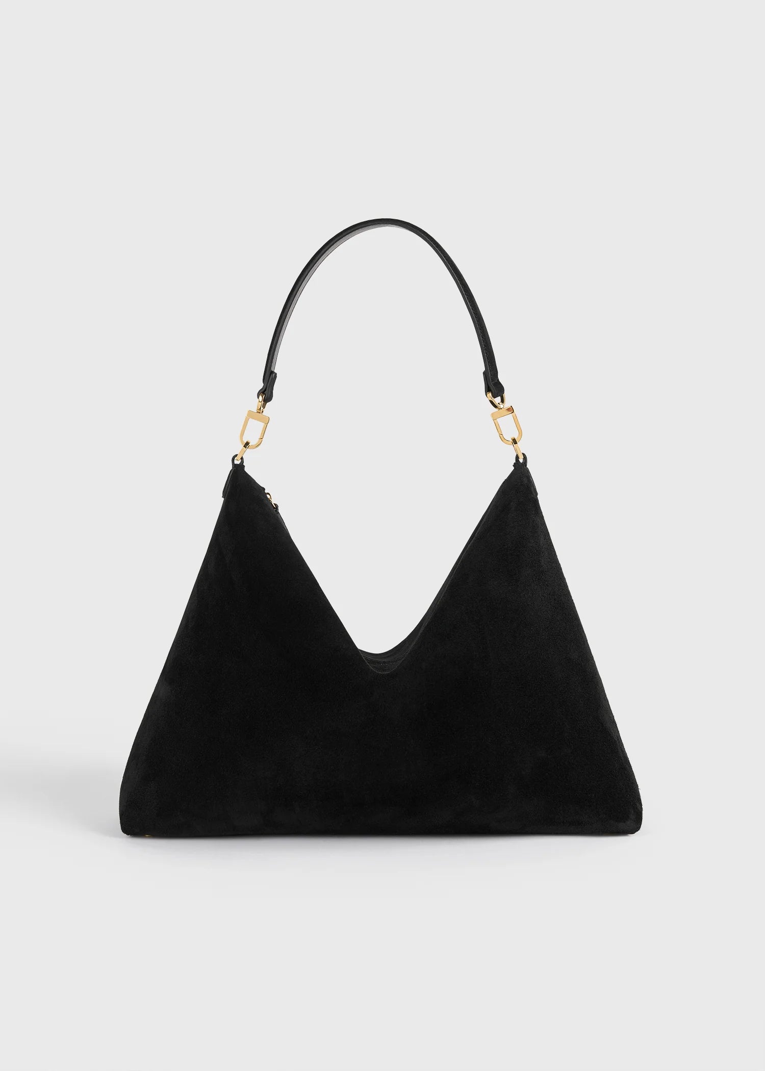 Toteme Medium Bevel Suede Bag Black