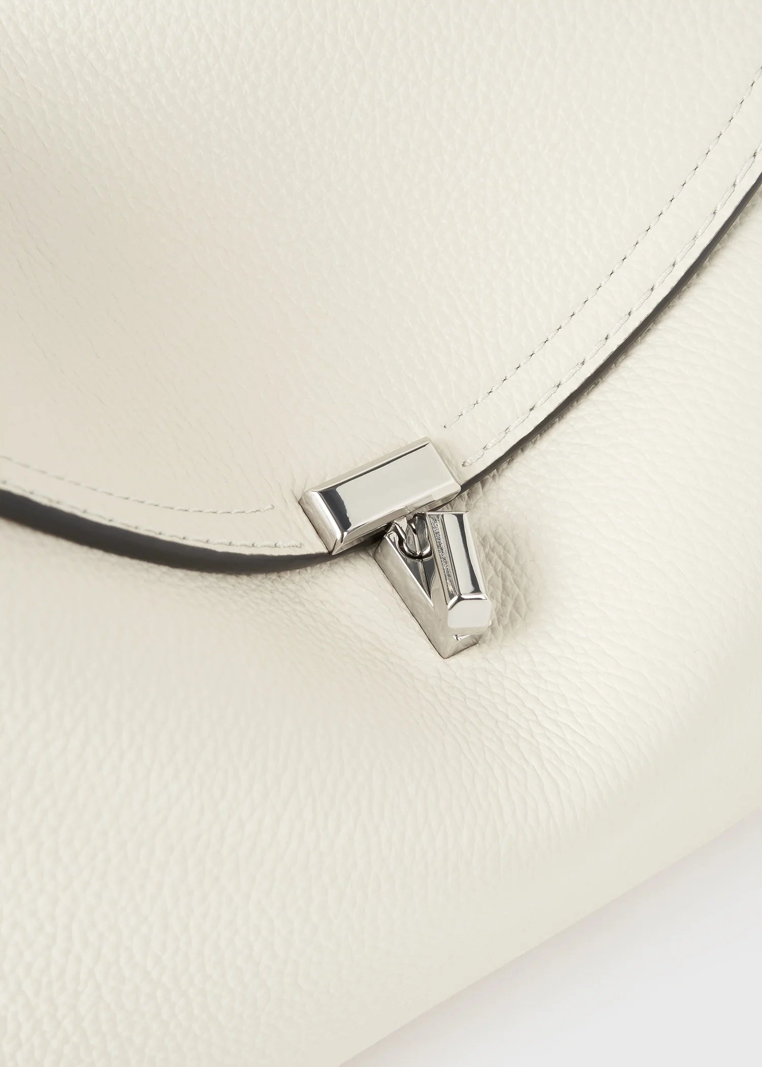 Toteme T-Lock Leather Top Handle Black