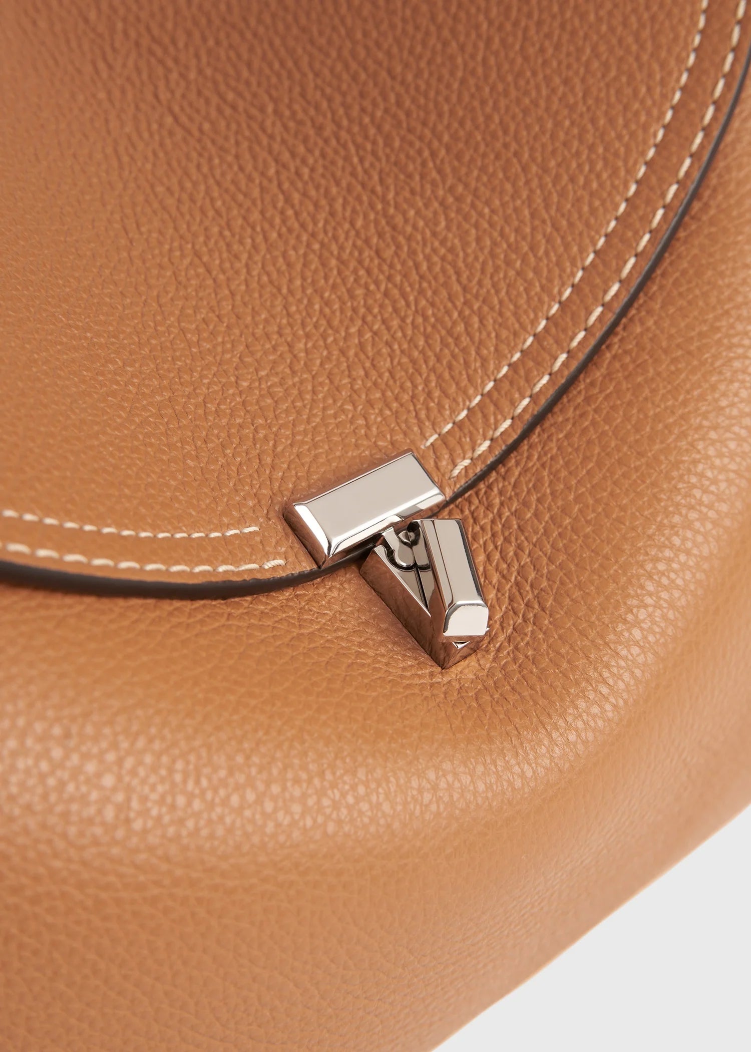 Toteme T-Lock Suede Top Handle Light Brown