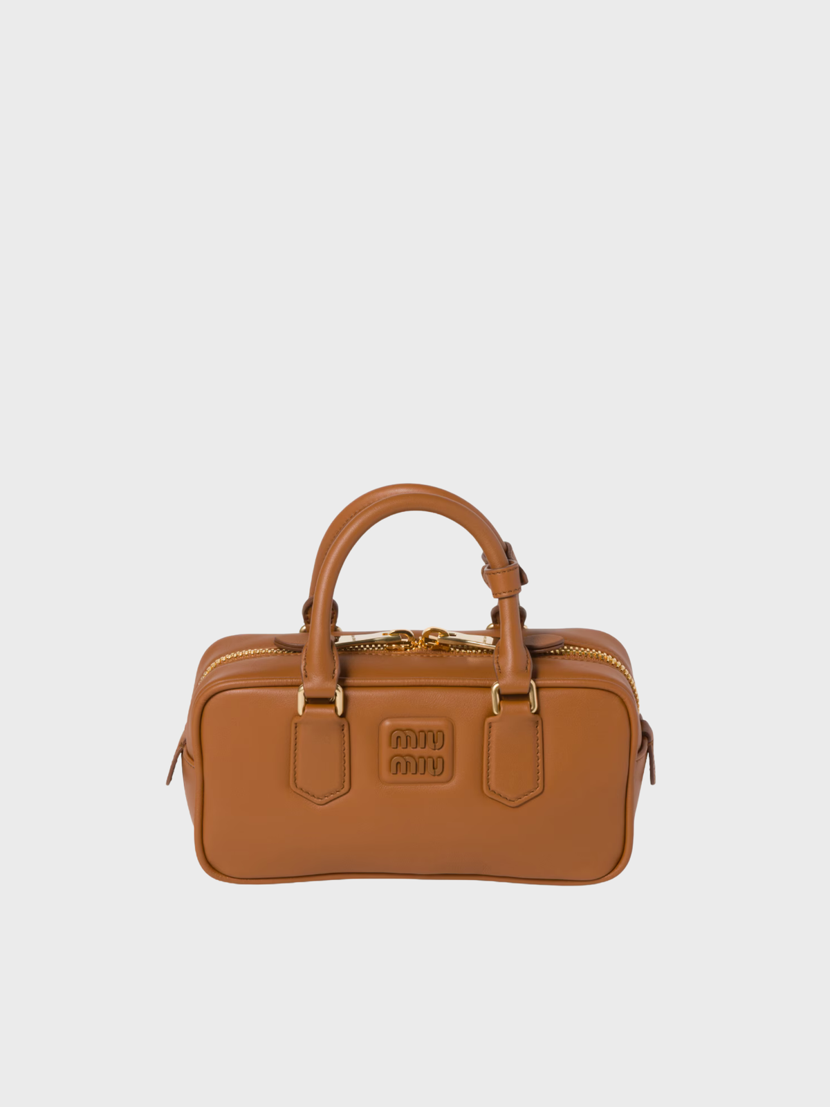 Borsa Miu Miu marrone cognac, modello Arcadie media in pelle