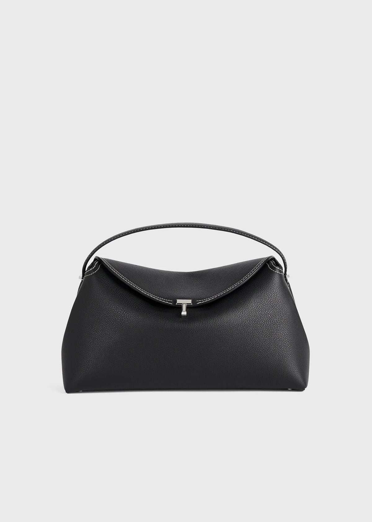 Toteme T-Lock Top Handle - Grain Leather Nera