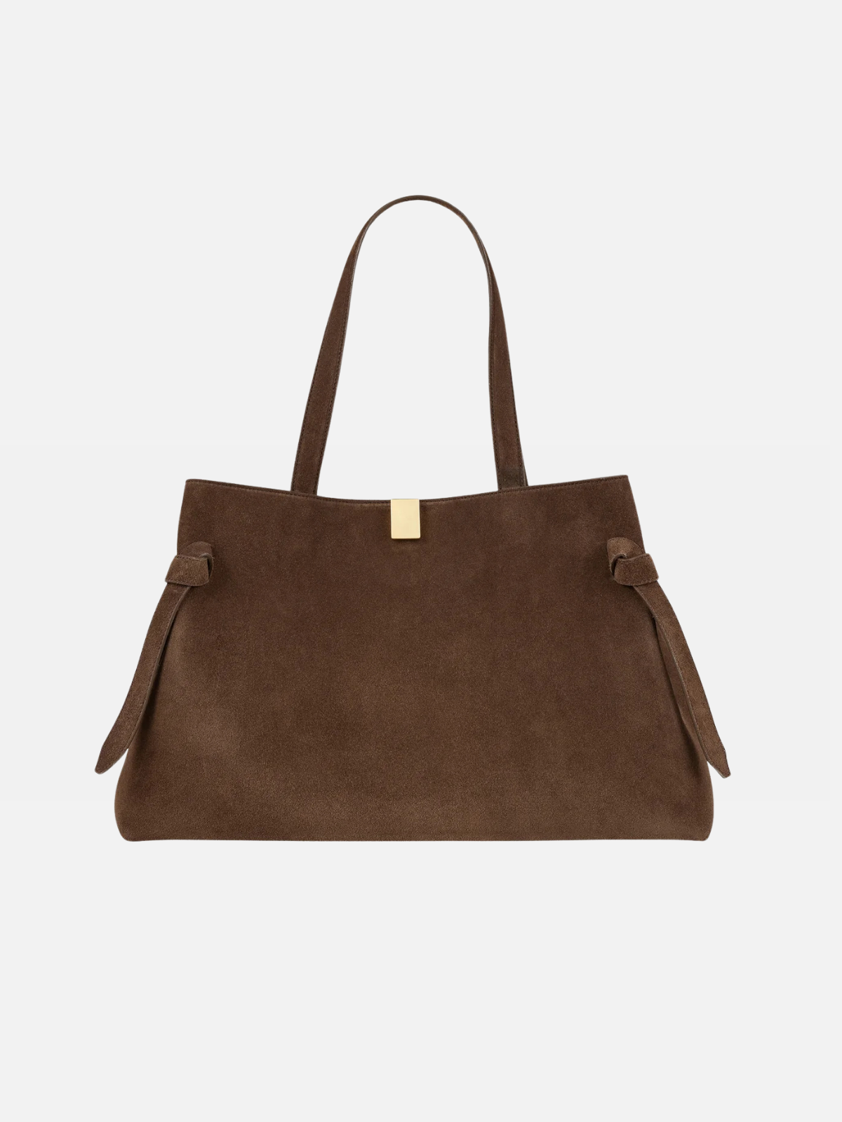 Yuzefi Gyoza Tote Bag color Chocolate Suede