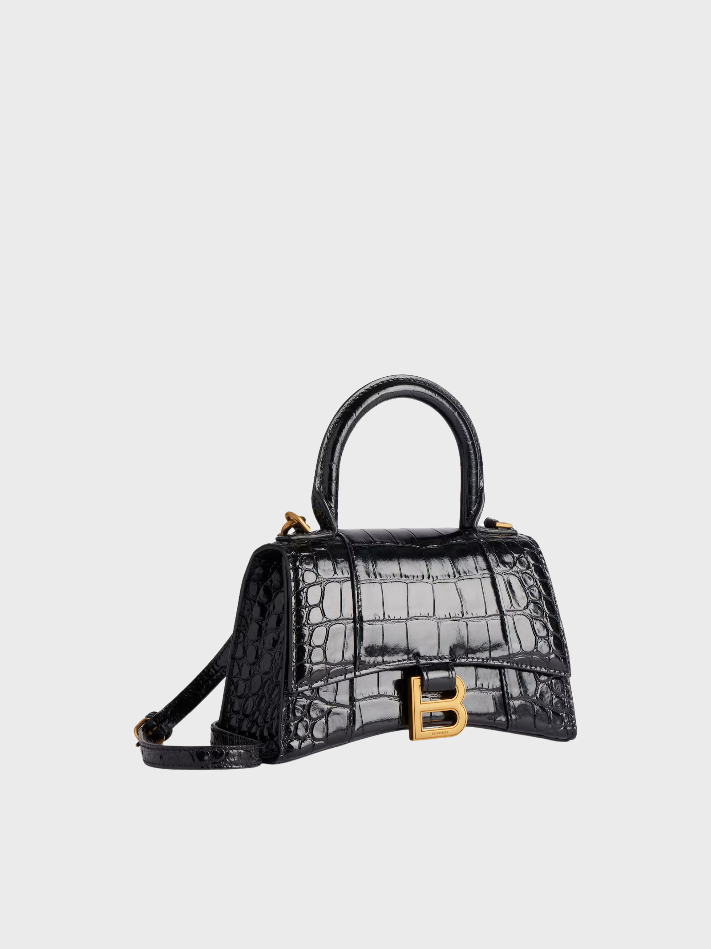 Balenciaga Hourglass XS Nero Coccodrillo