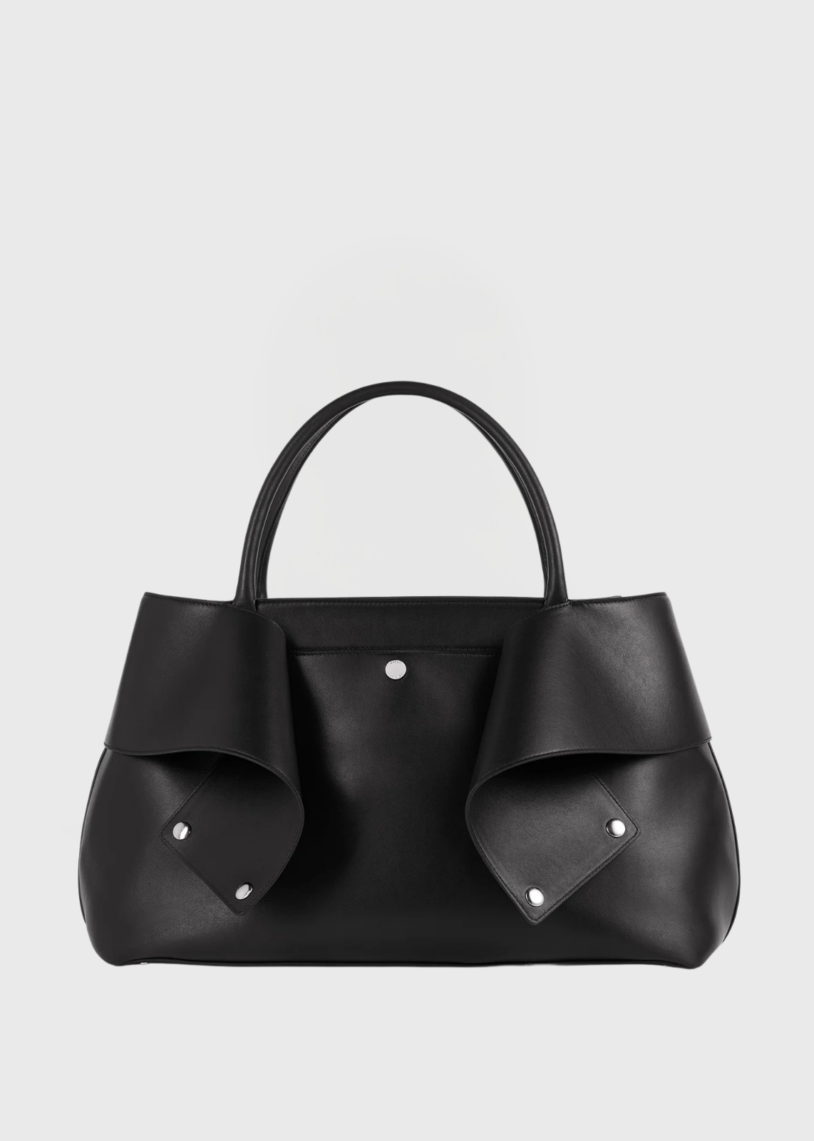 Toteme T-Lock Leather Top Handle Black