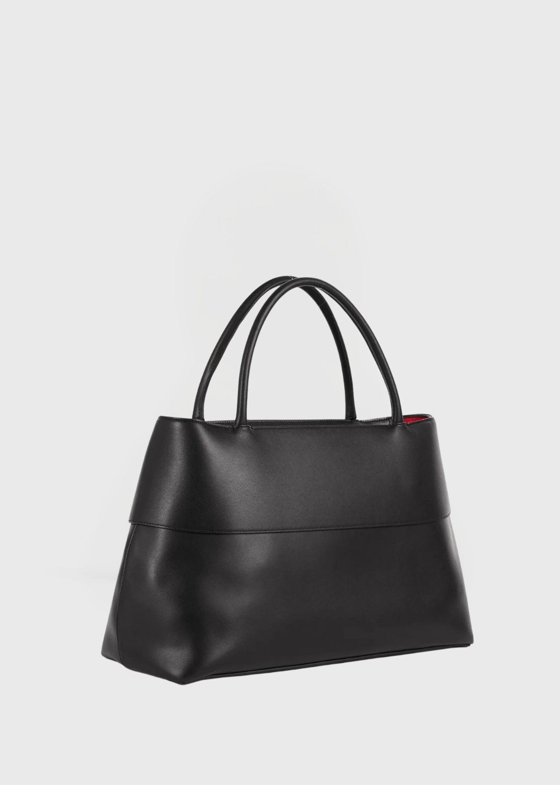 Toteme T-Lock Leather Top Handle Black