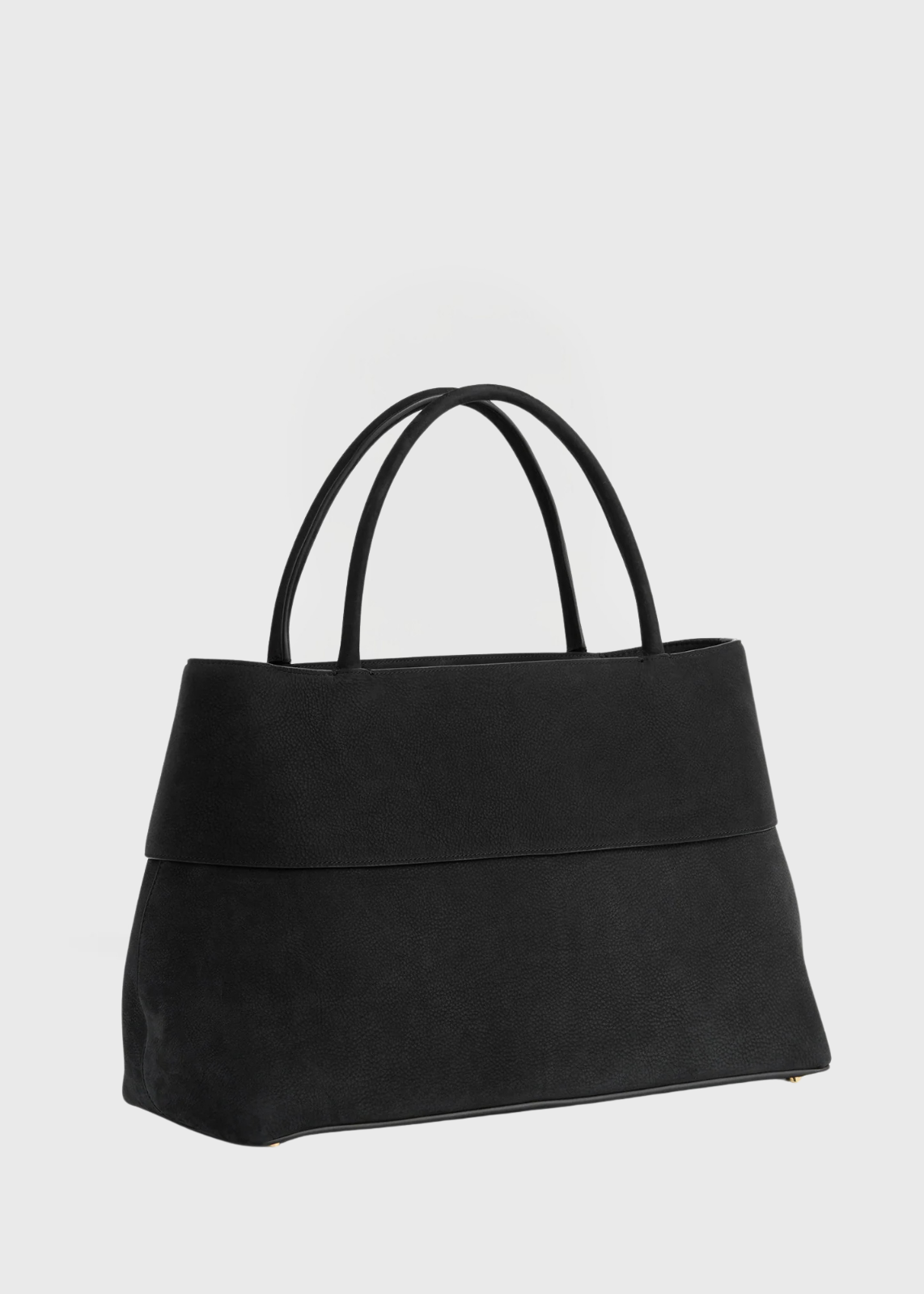 Toteme T-Lock Leather Top Handle Black