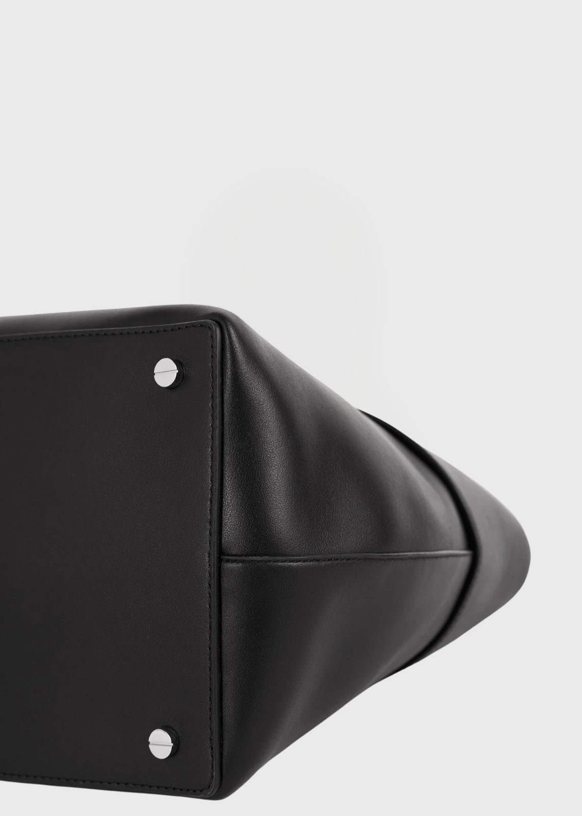 Toteme T-Lock Leather Top Handle Black