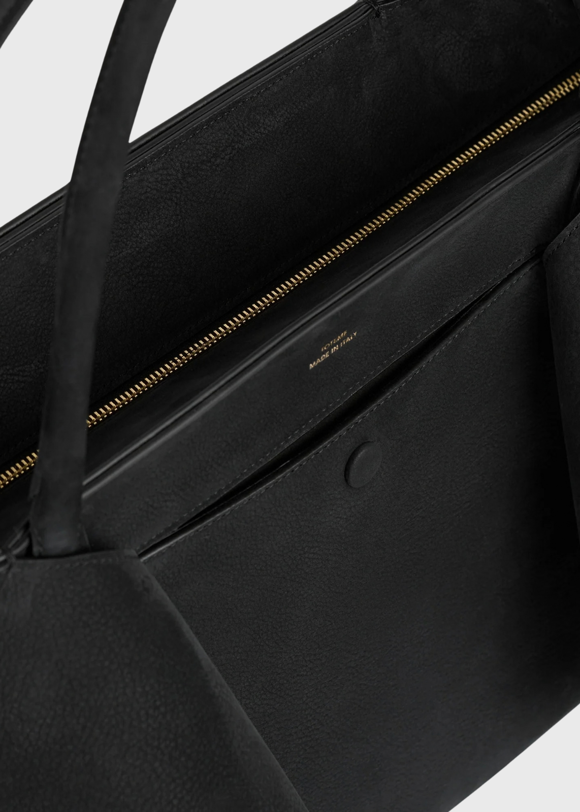 Toteme T-Lock Leather Top Handle Black