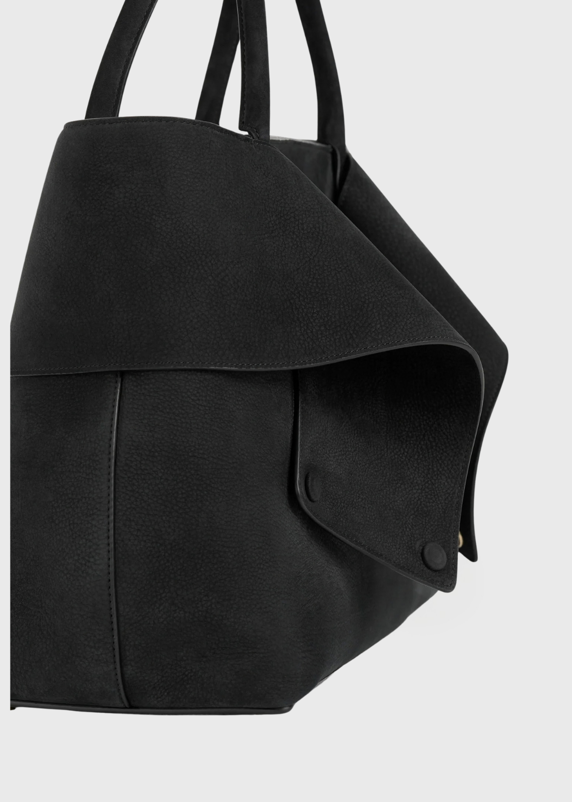 Toteme T-Lock Leather Top Handle Black