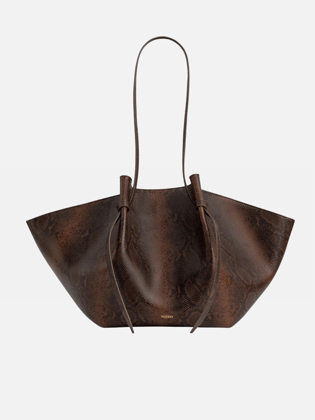 YUZEFI LARGE MOCHI - EMBOSSED SNAKE COWHIDE LEATHER