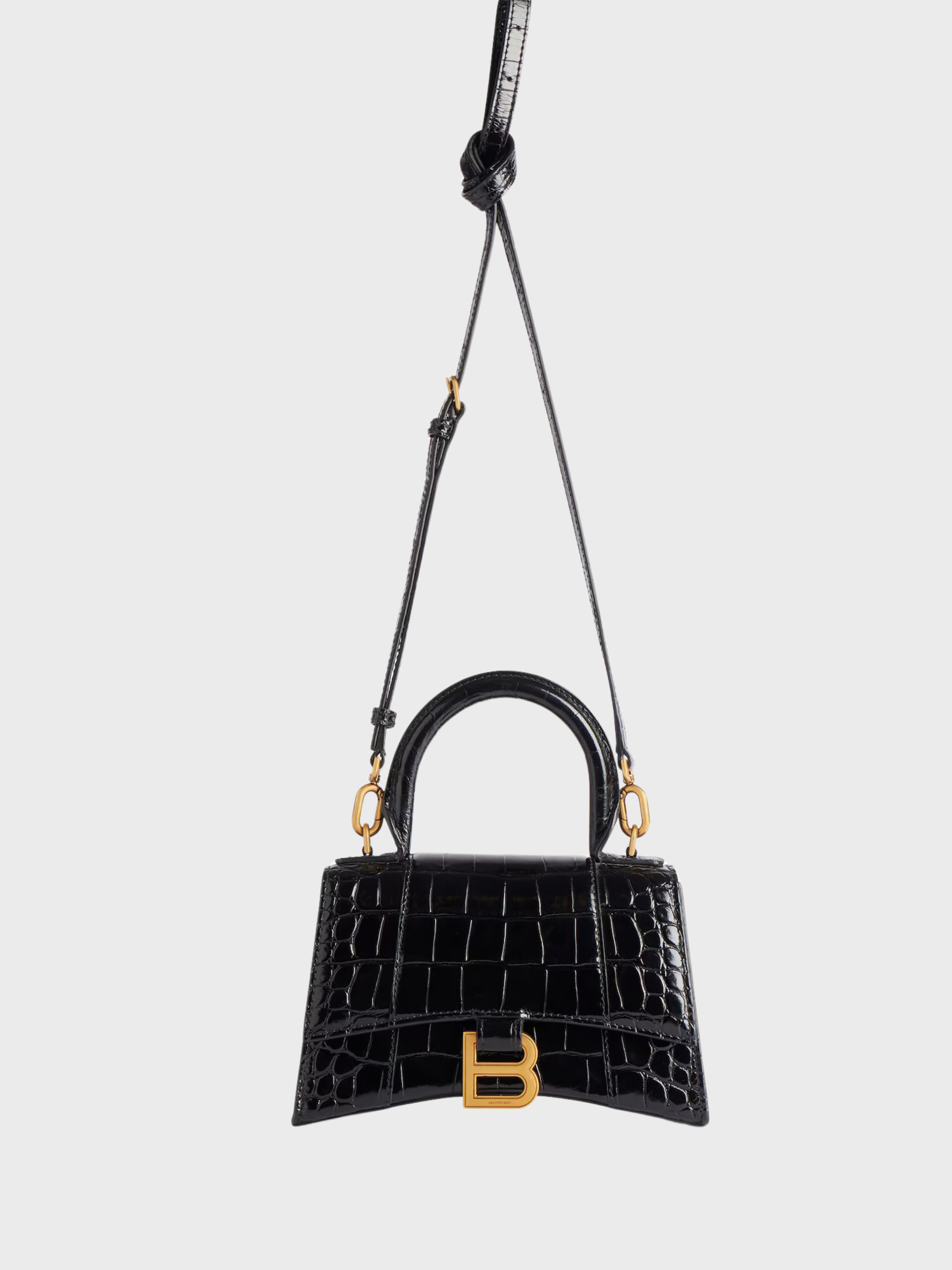 Balenciaga Hourglass XS Nero Coccodrillo